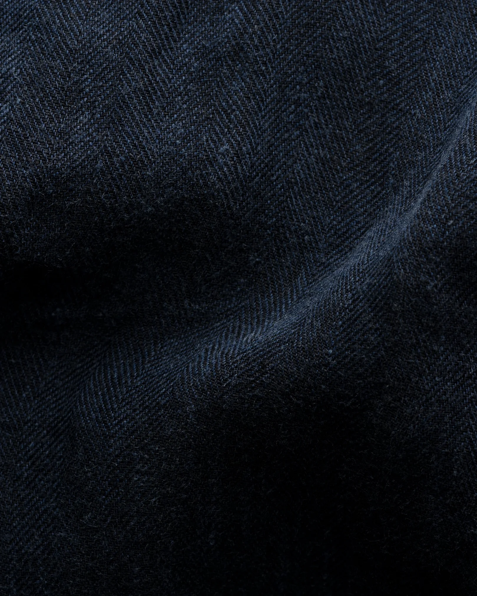 Eton - navy blue linen wide spread short sleeve