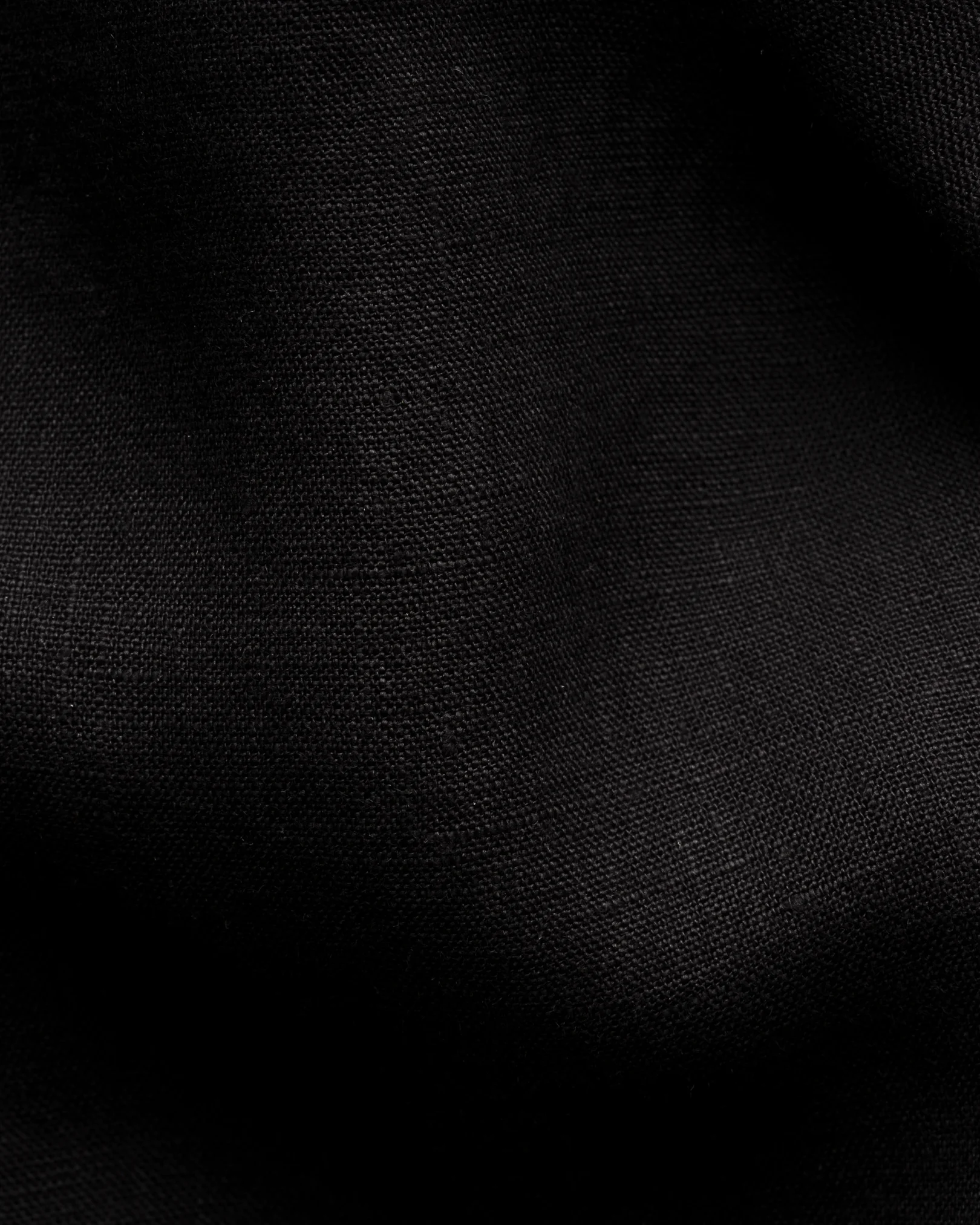Eton - black solid short sleeve linen shirt