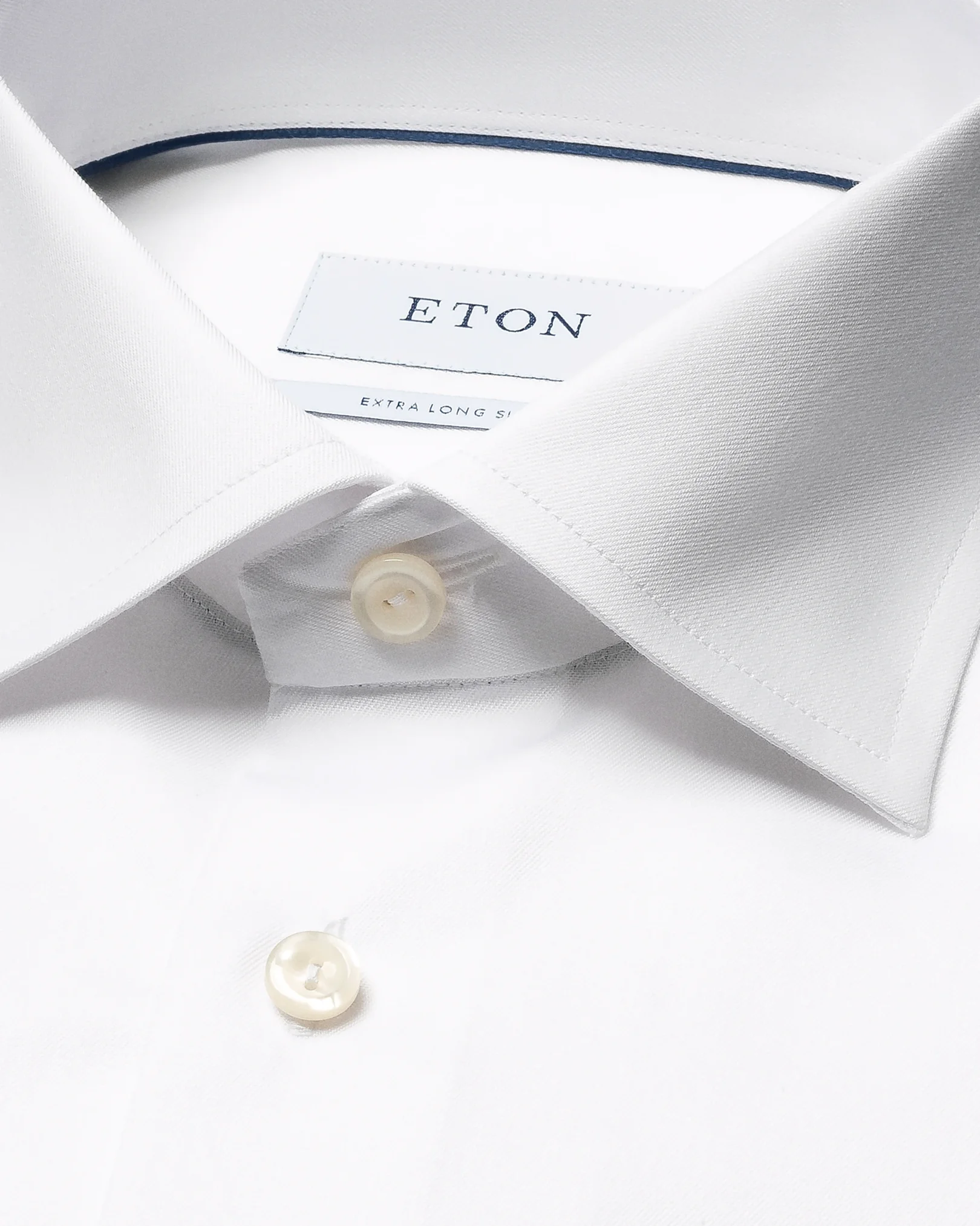 Eton - White Signature Twill Shirt – Extra Long Sleeves