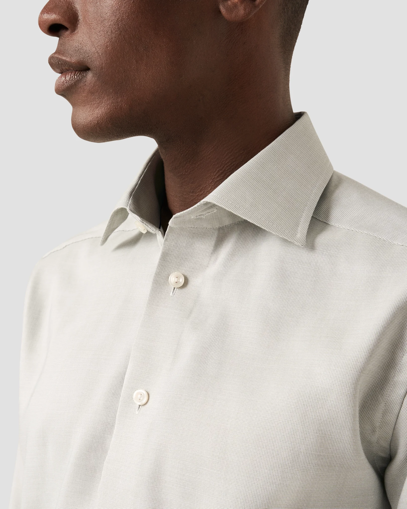 Eton - mid green twill shirt