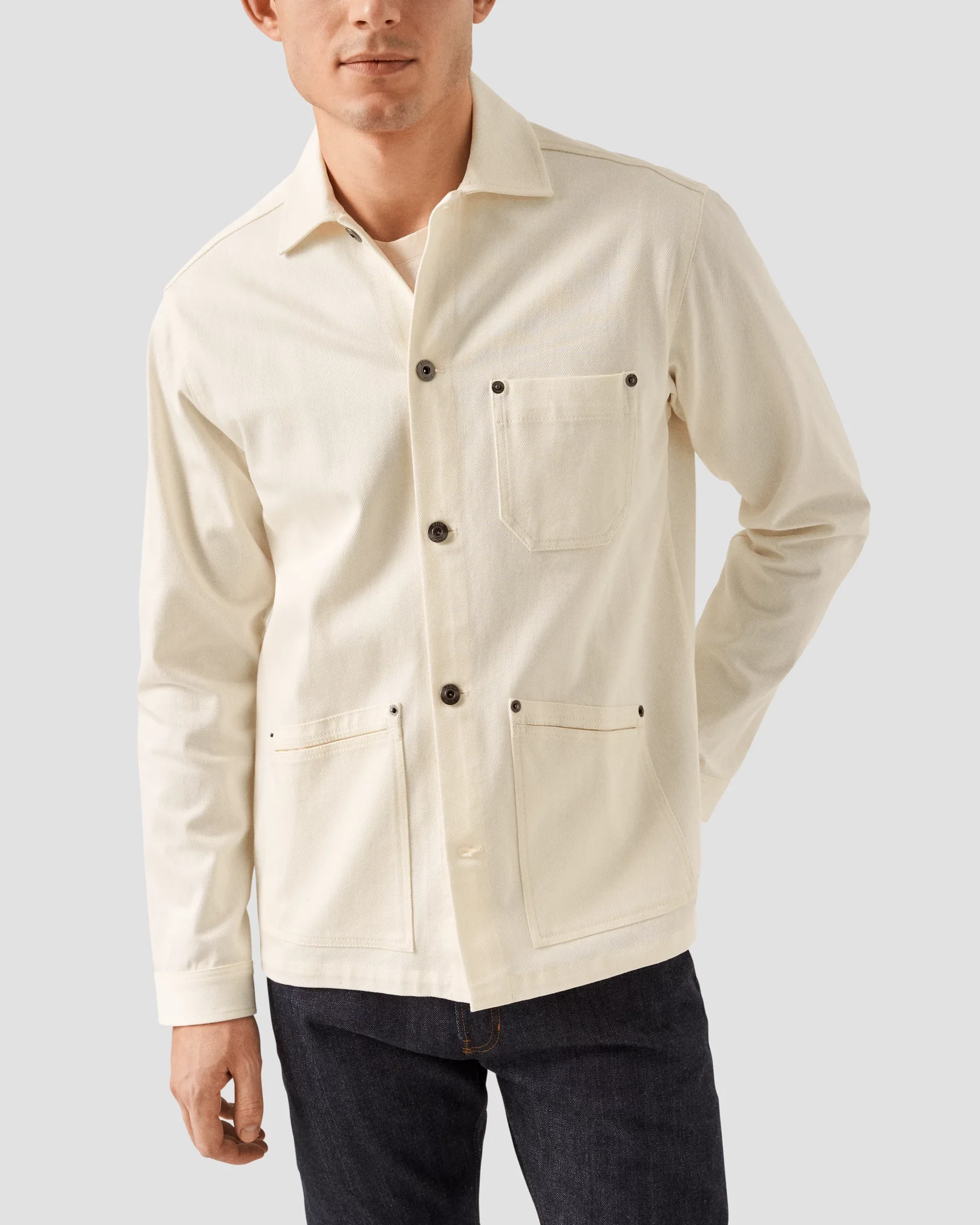 Eton - white turndown collar overshirt