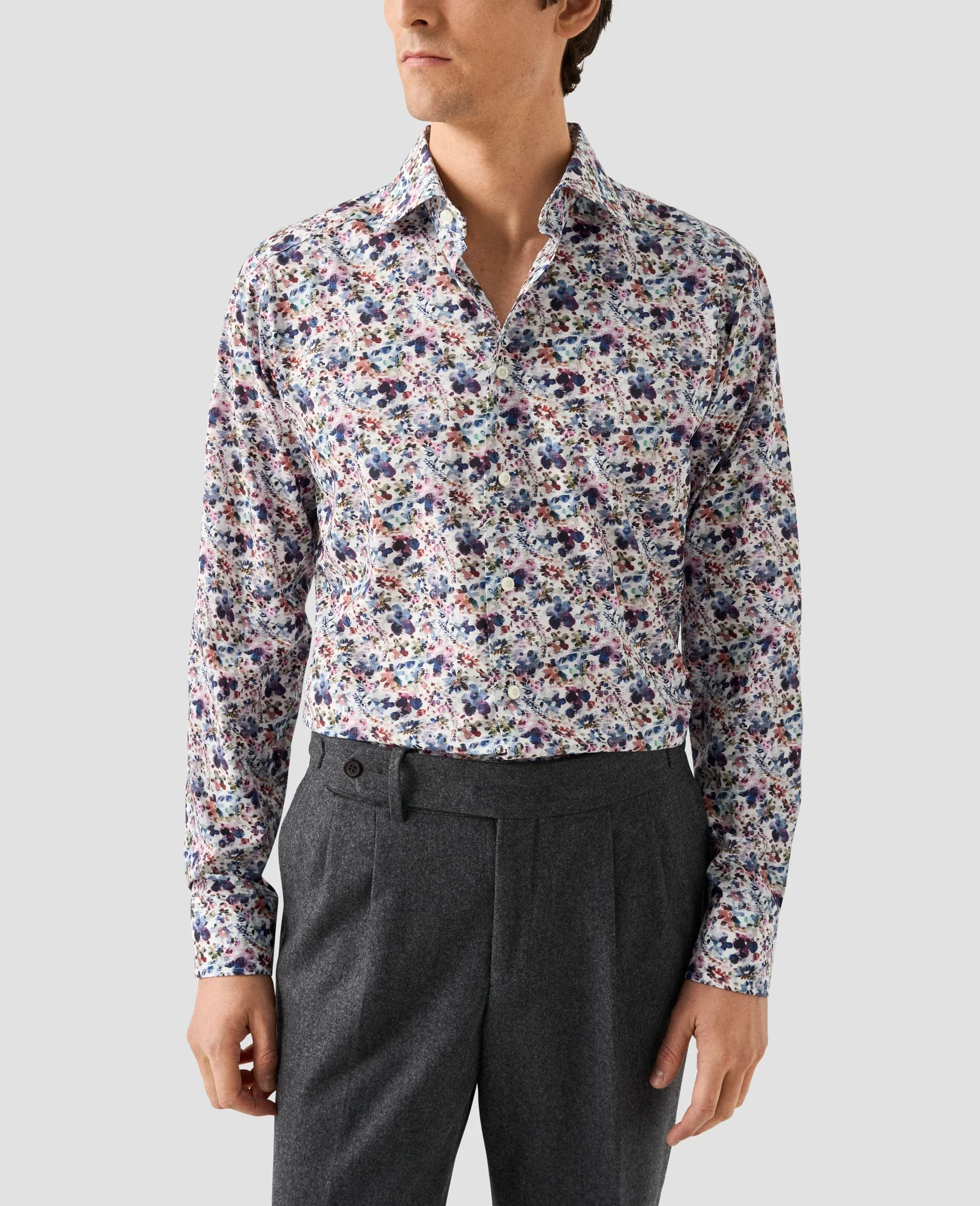 Eton - multi floral signature twill shirt