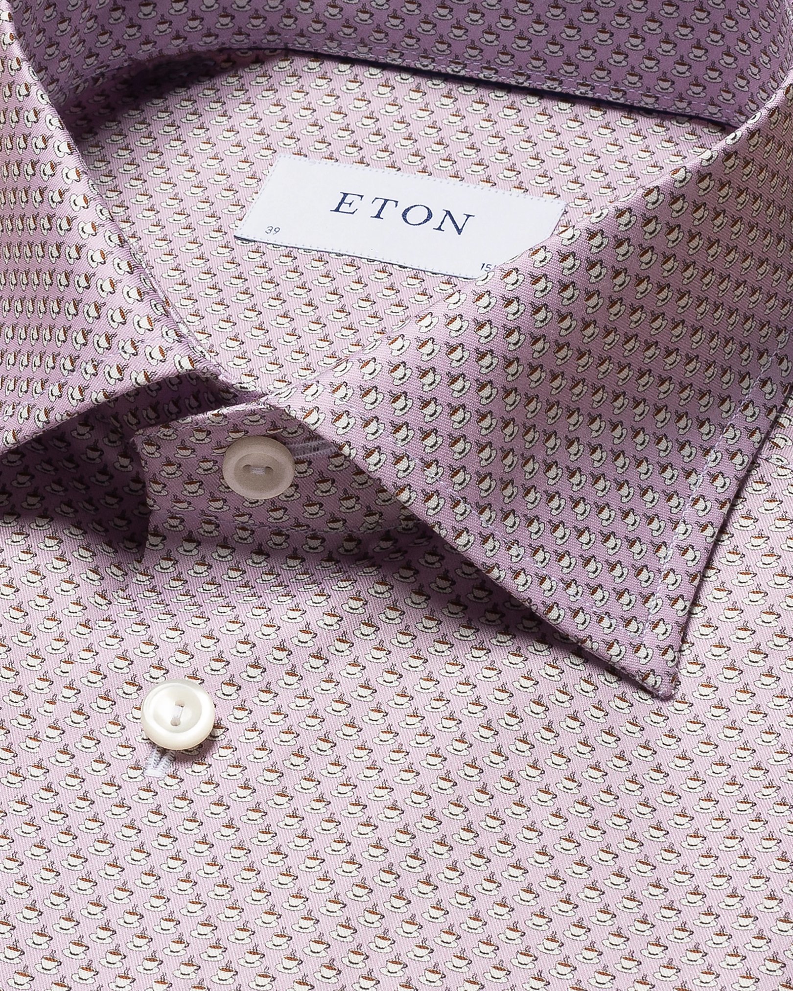 Eton - pink signature twill micro print