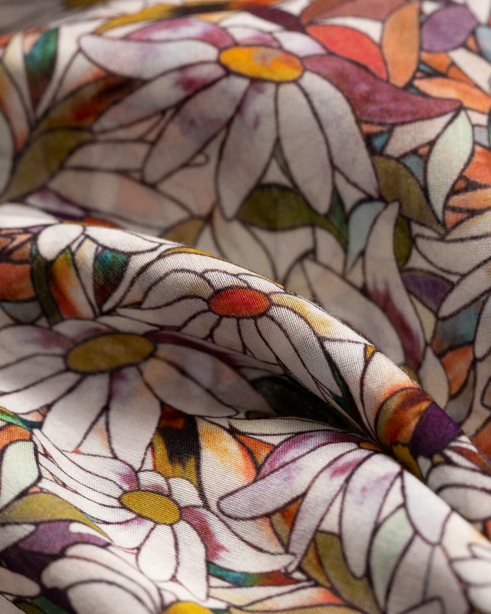 Eton - purple stained glass floral print bandana