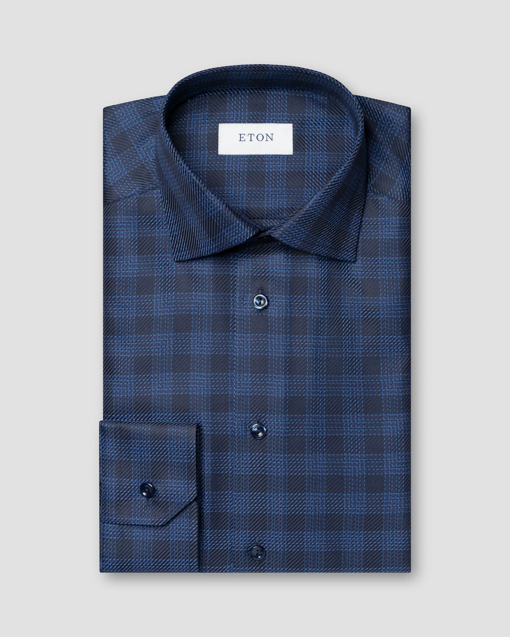 Eton - navy blue king twill cutaway