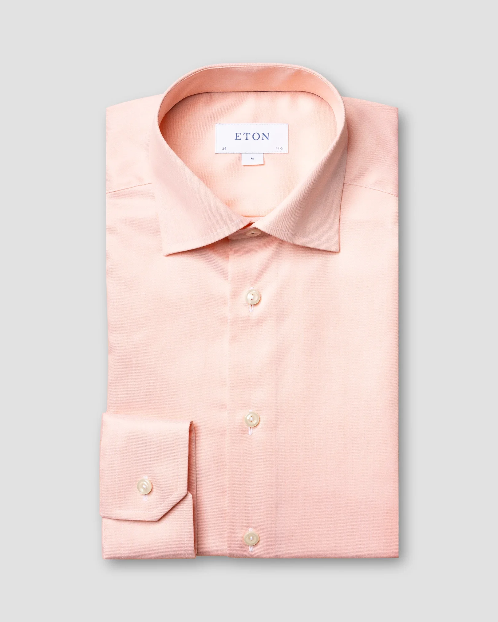 Eton - orange twill shirt navy piping
