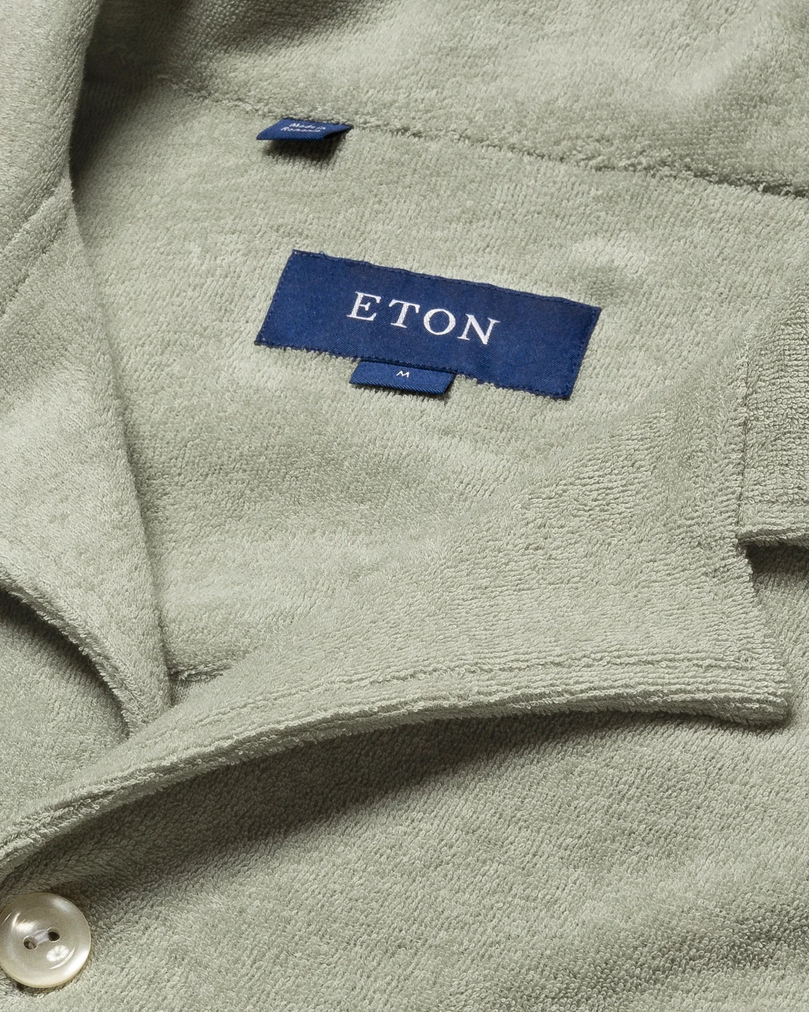 Eton - green terry resort shirt