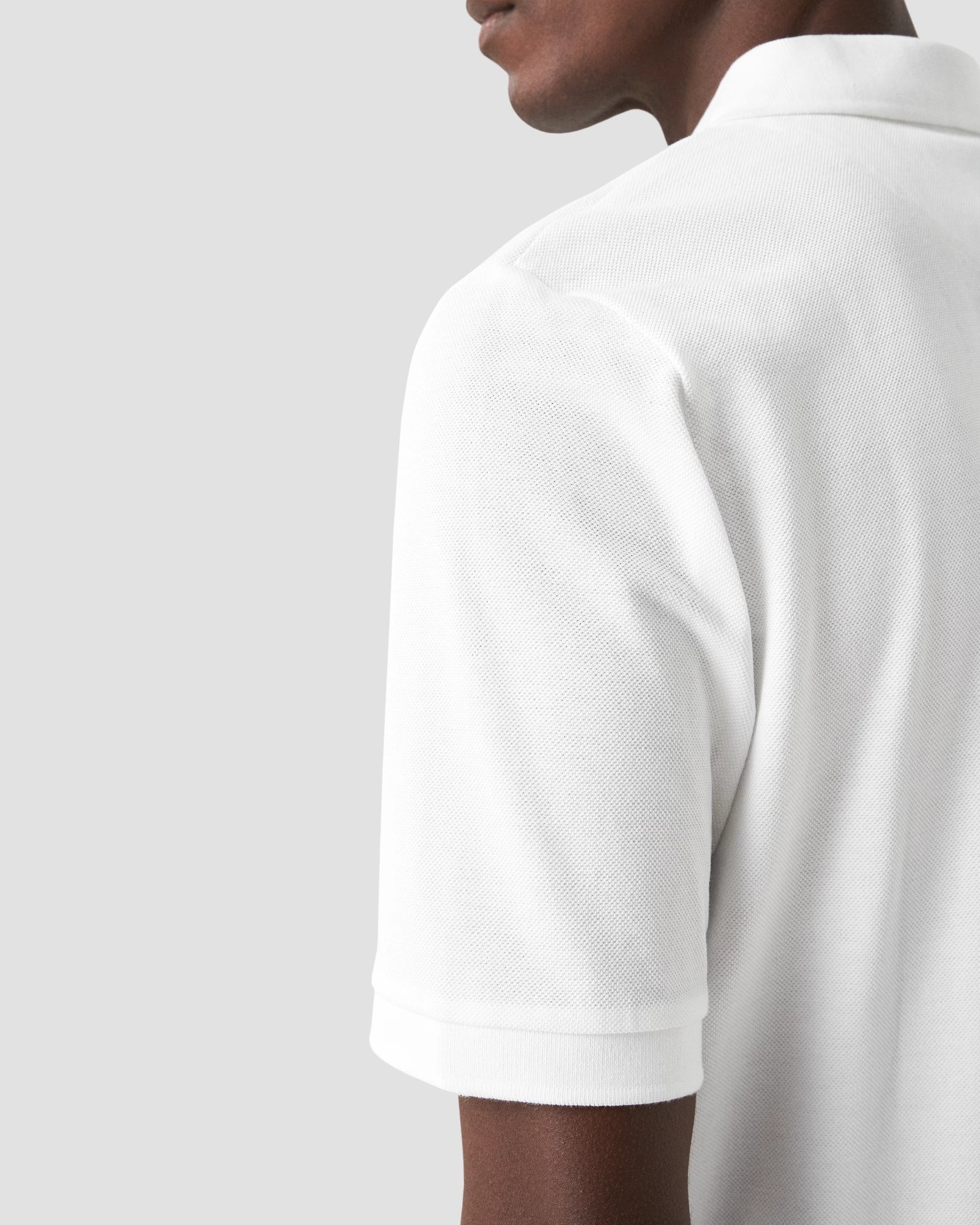Eton - white knitted collar knitted cuff regular fit