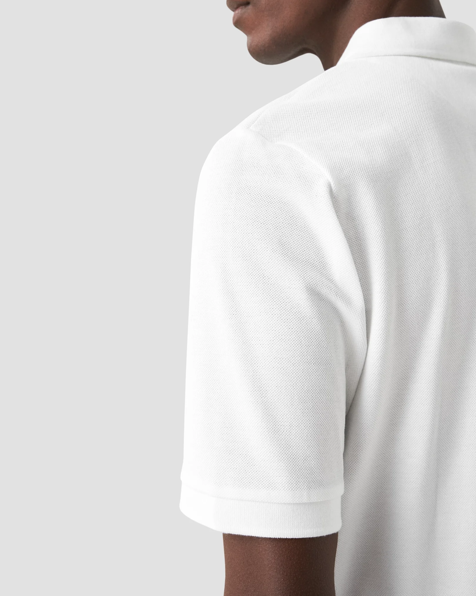 Eton - white knitted collar knitted cuff regular fit