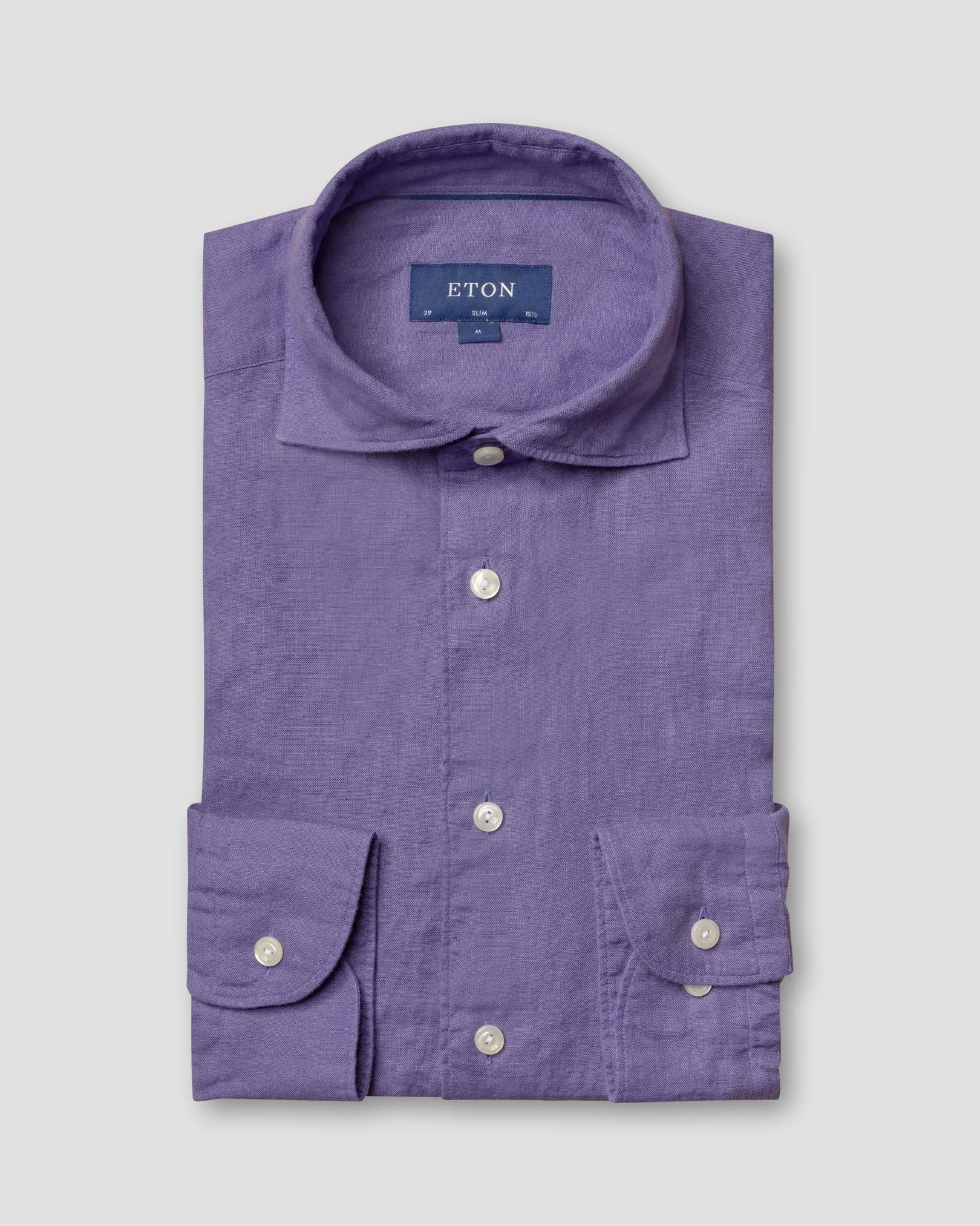 Eton - purple linen shirt soft