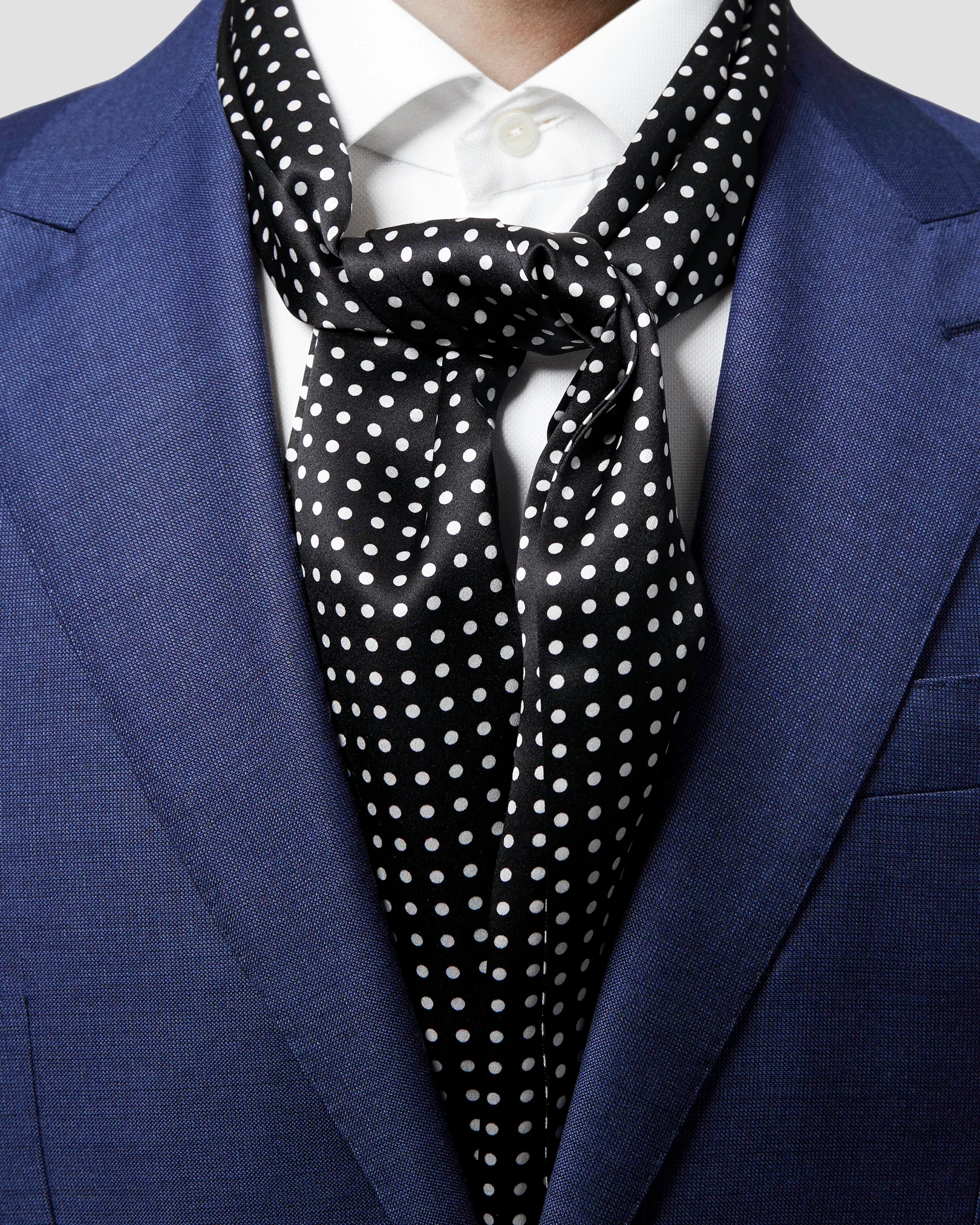 Eton - black polka dots silk scarf