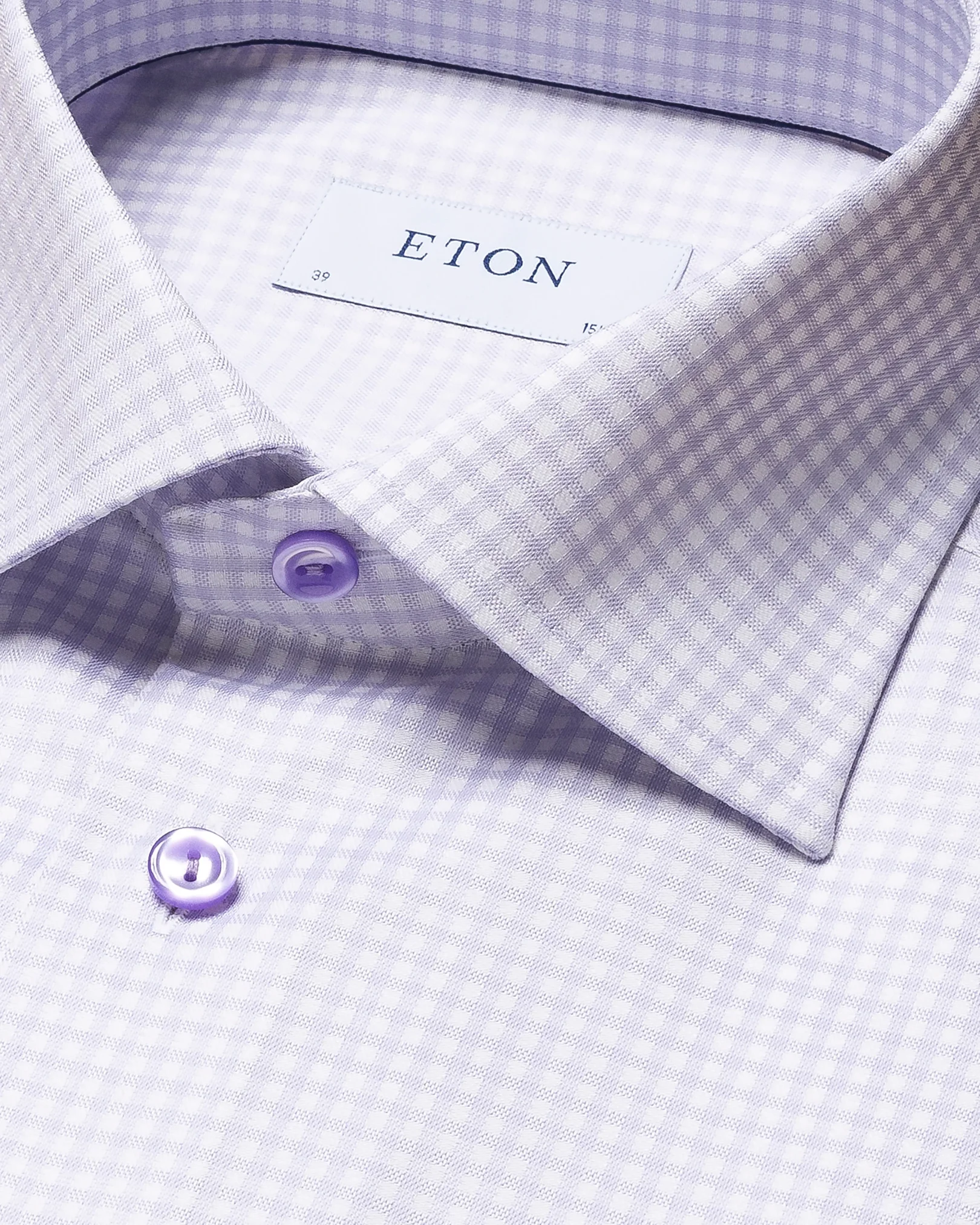 Eton - light purple cotton lyocell stretch cut away