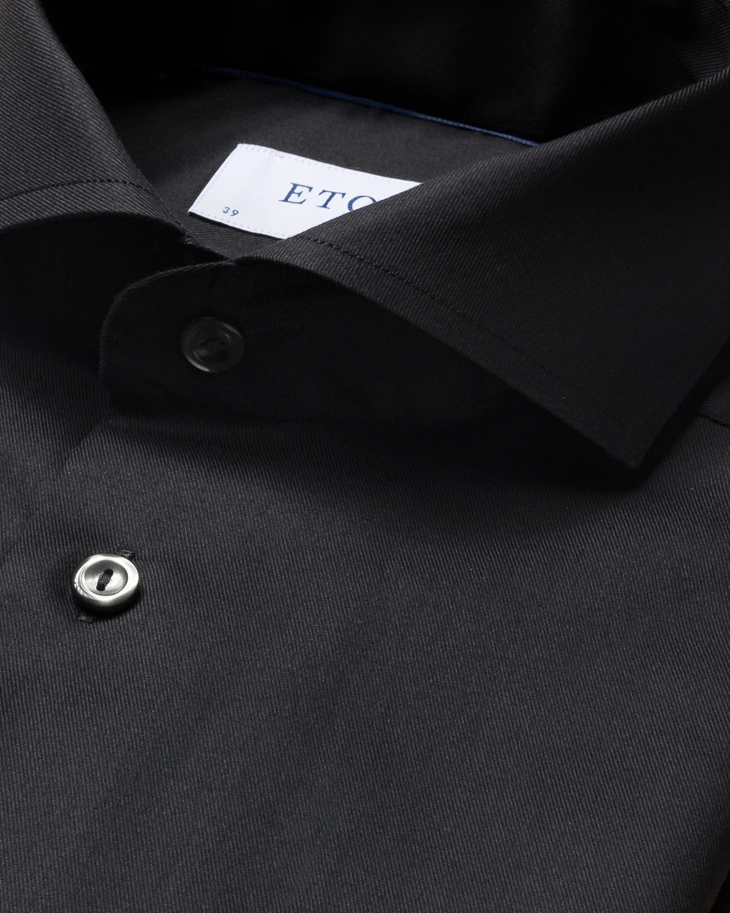 Eton - black twill shirt with strech