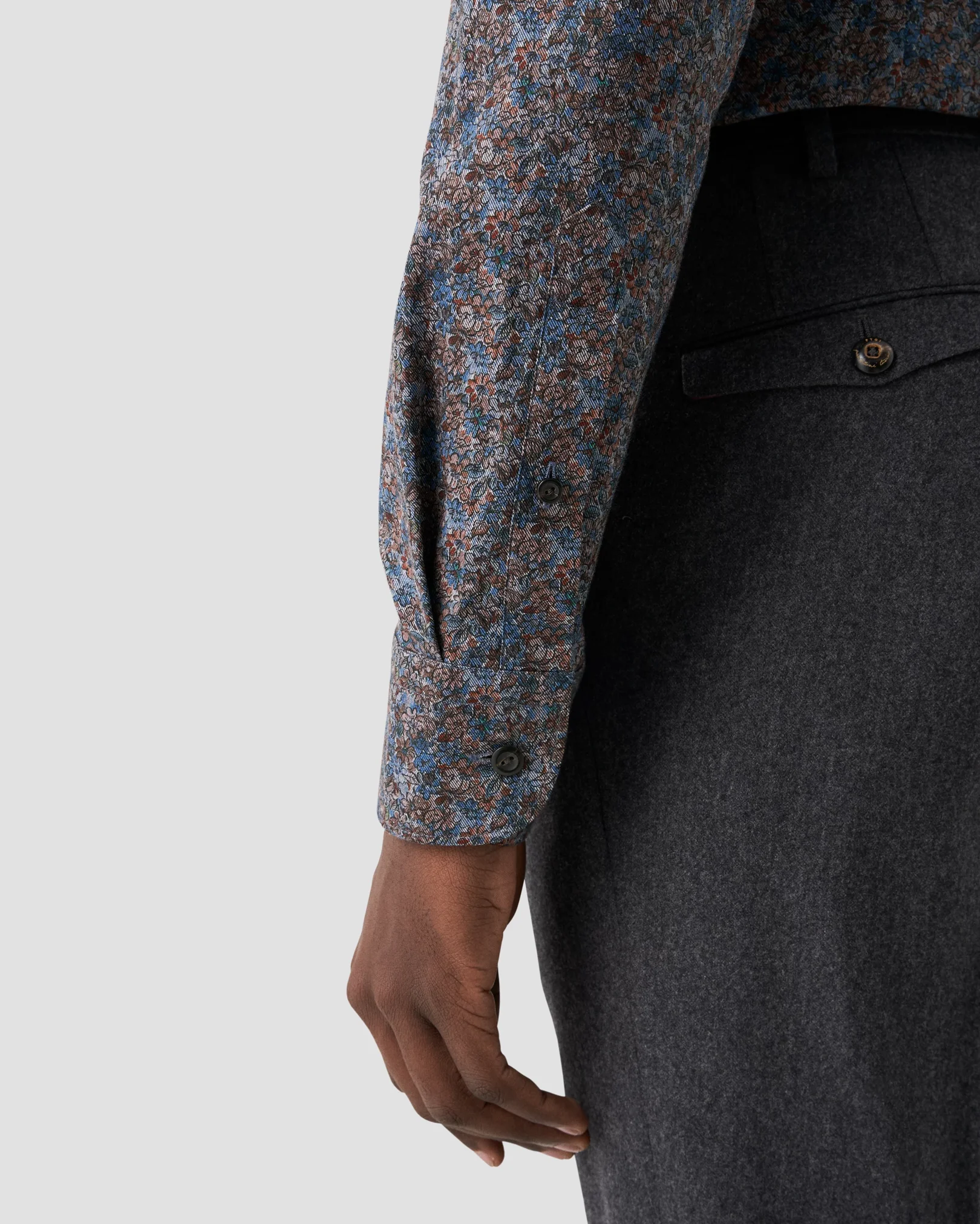 Eton - blue shade floral shirt