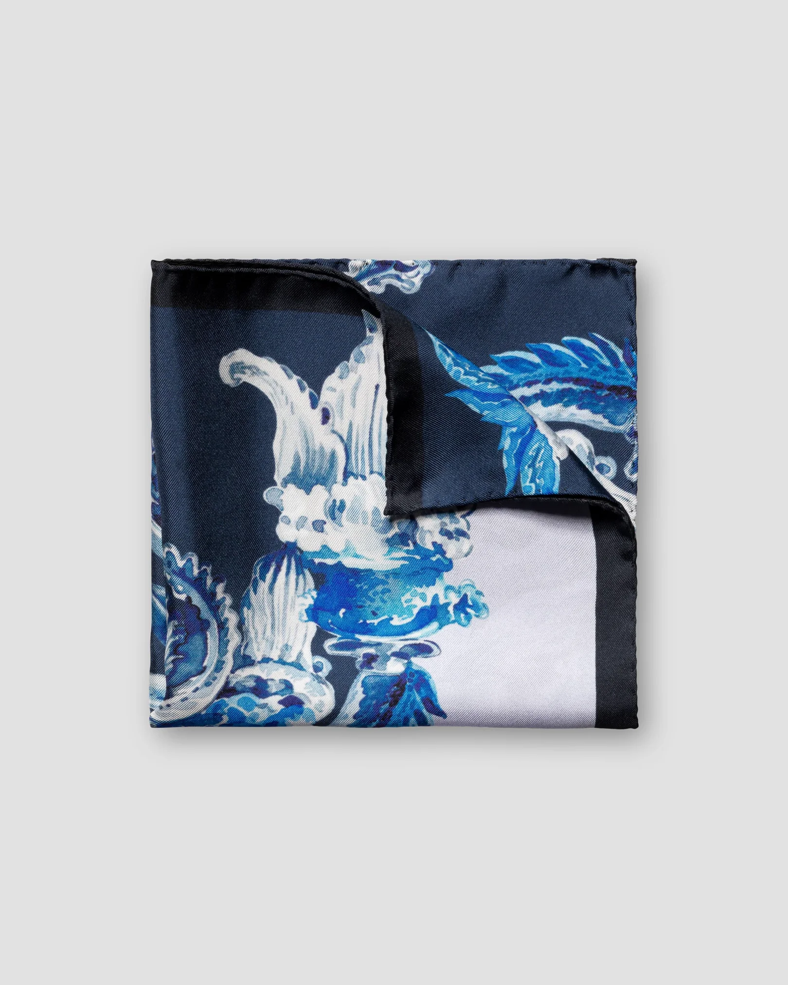Eton - blue chandelier print silk pocket square
