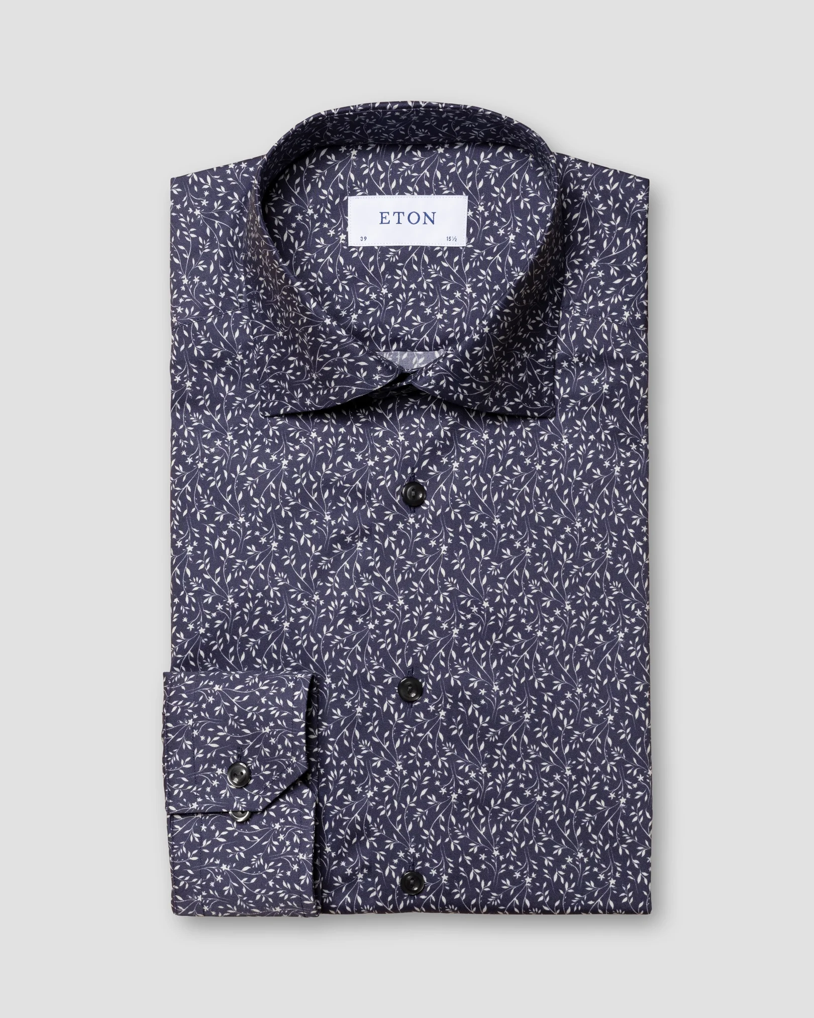 Eton - blue twill shirt cut away single slim