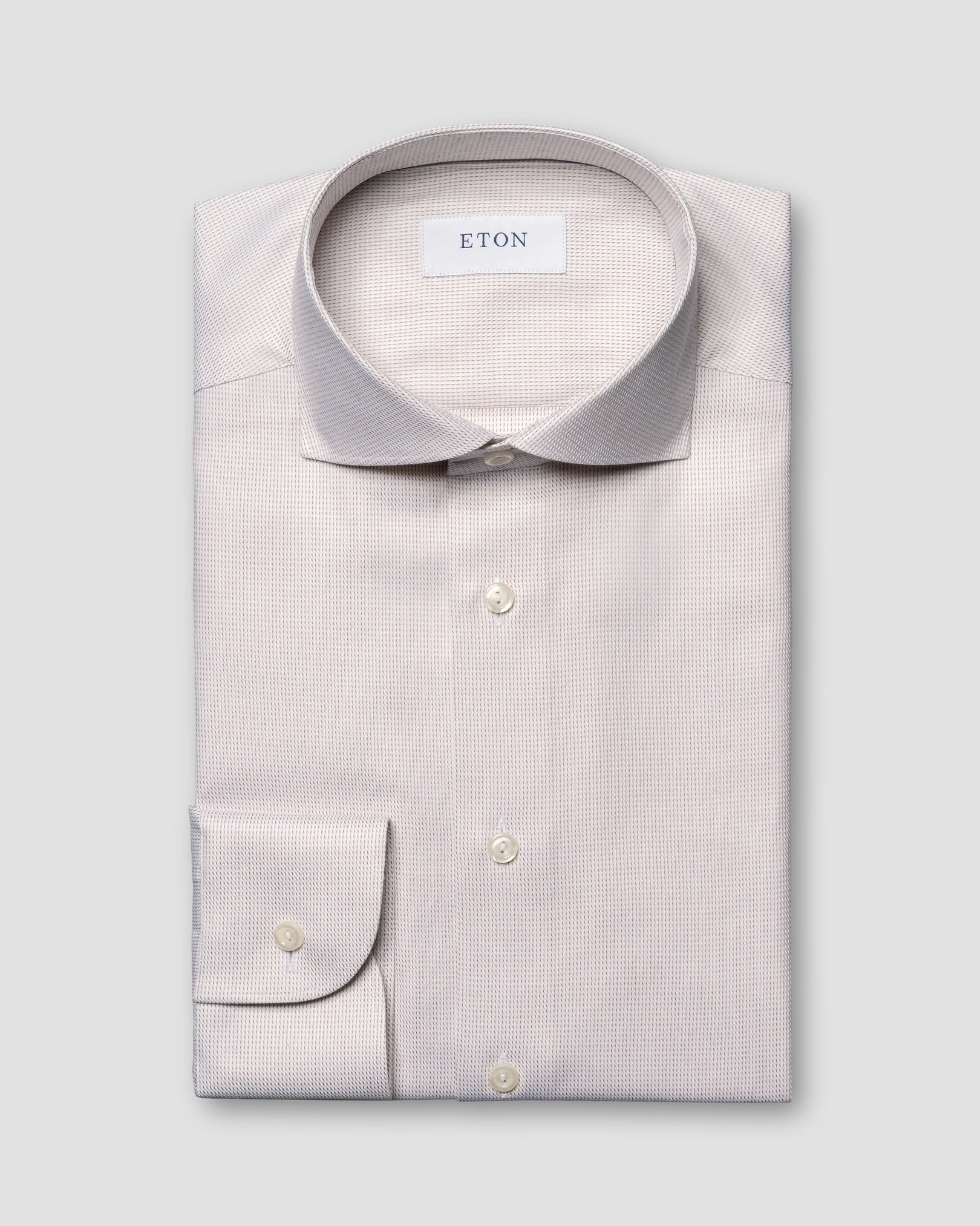 Eton - beige fine twill wide spread
