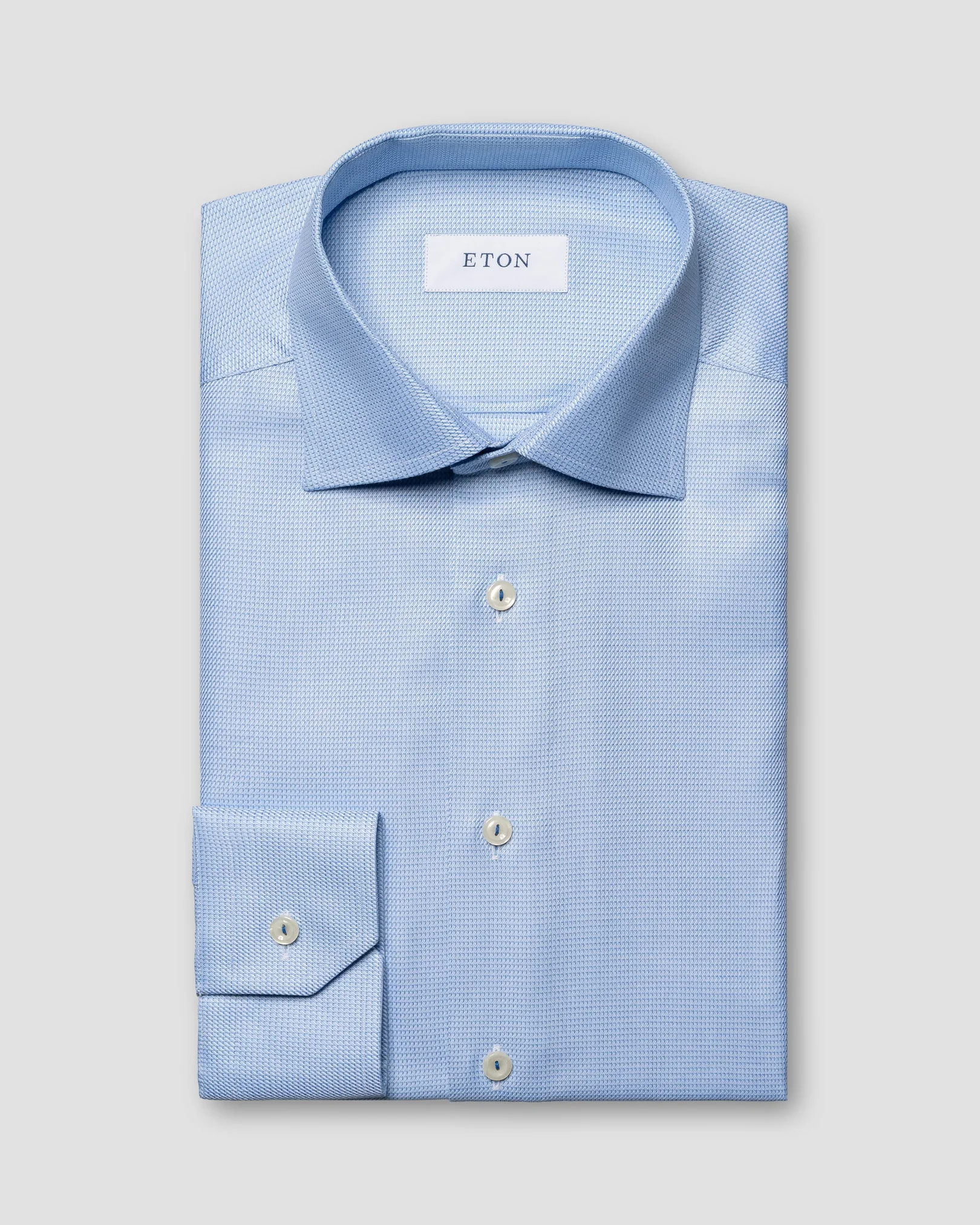 Eton - light blue cotton twill shirt