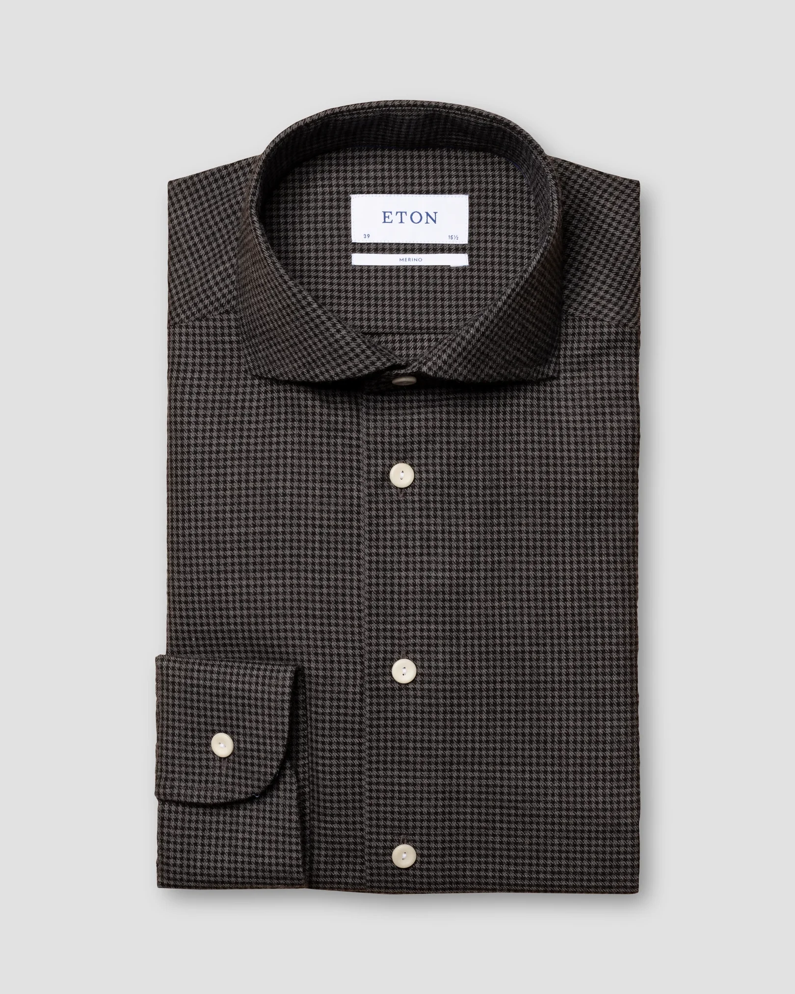 Eton - gray brushed merino wool shirt