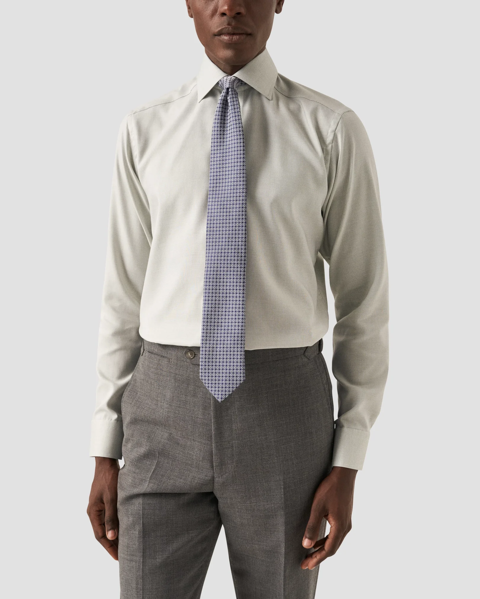 Eton - mid green twill shirt