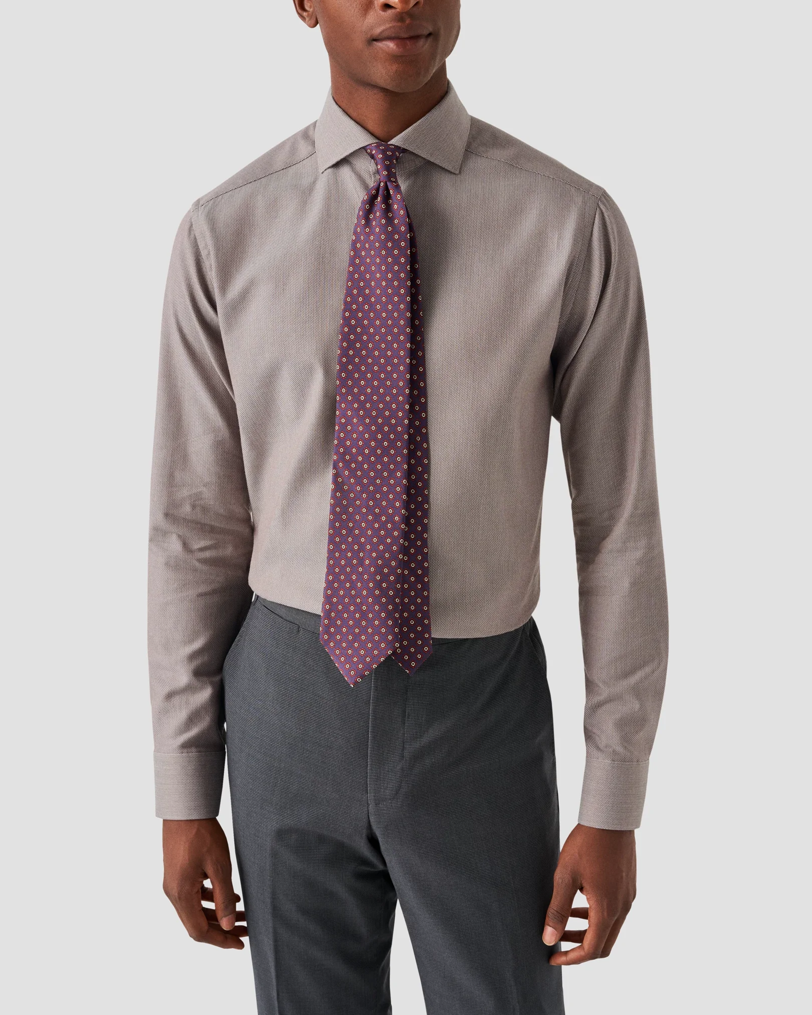 Eton - beige melange signature twill