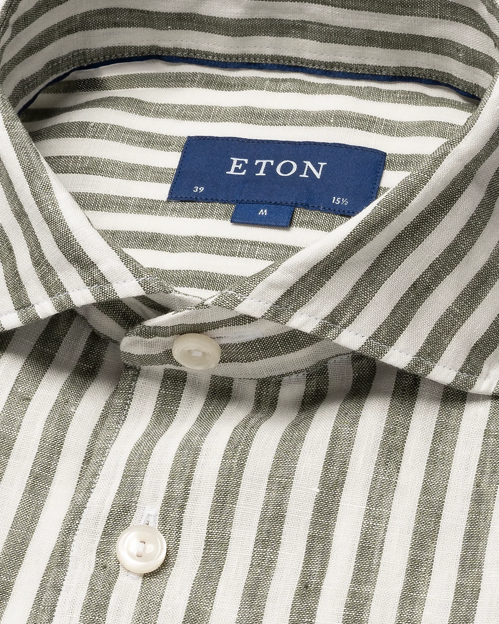Eton - claasic mid green linen shirt