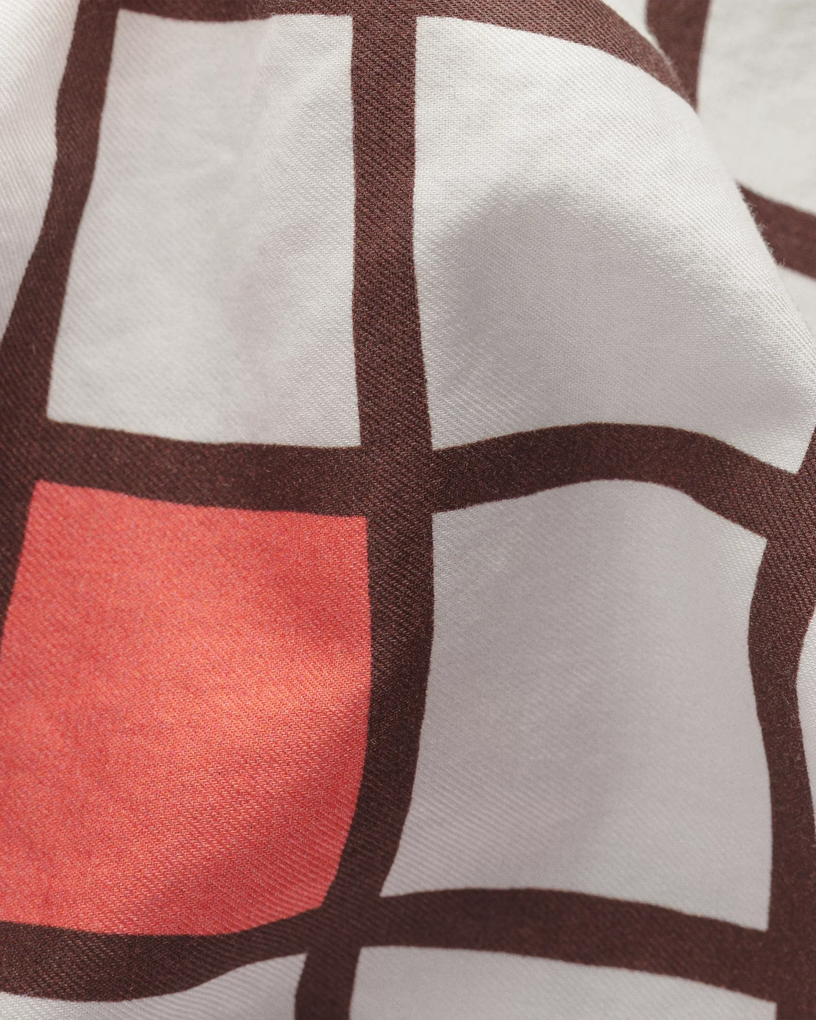 Eton - coral blocks resort shirt