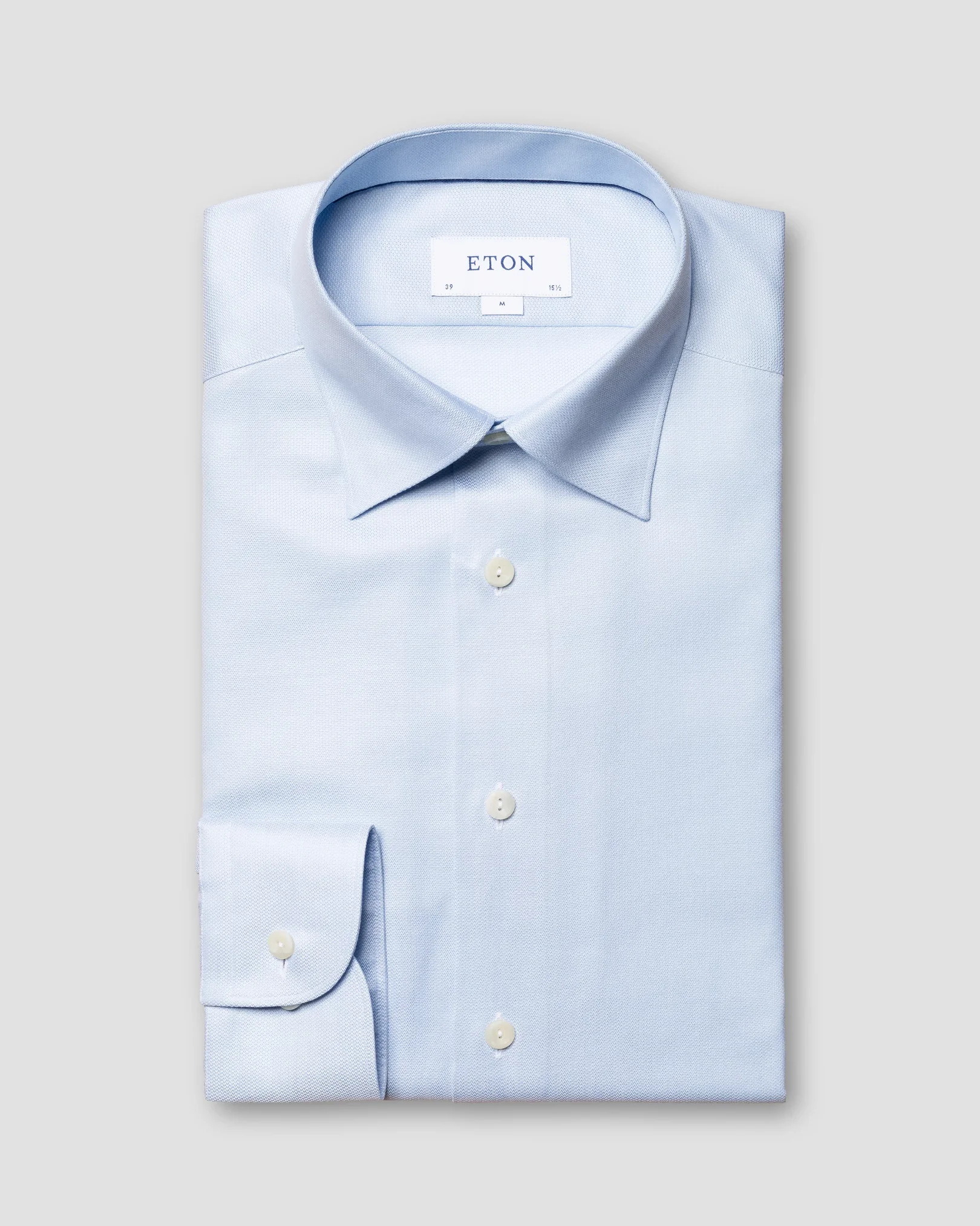 Eton - light blue cotton lyocell stretch
