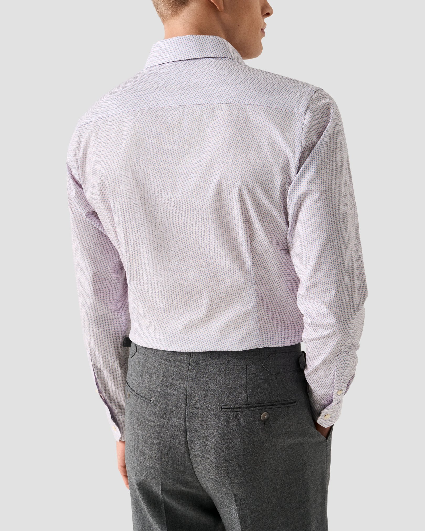 Eton - pink micro geometric signature twill shirt