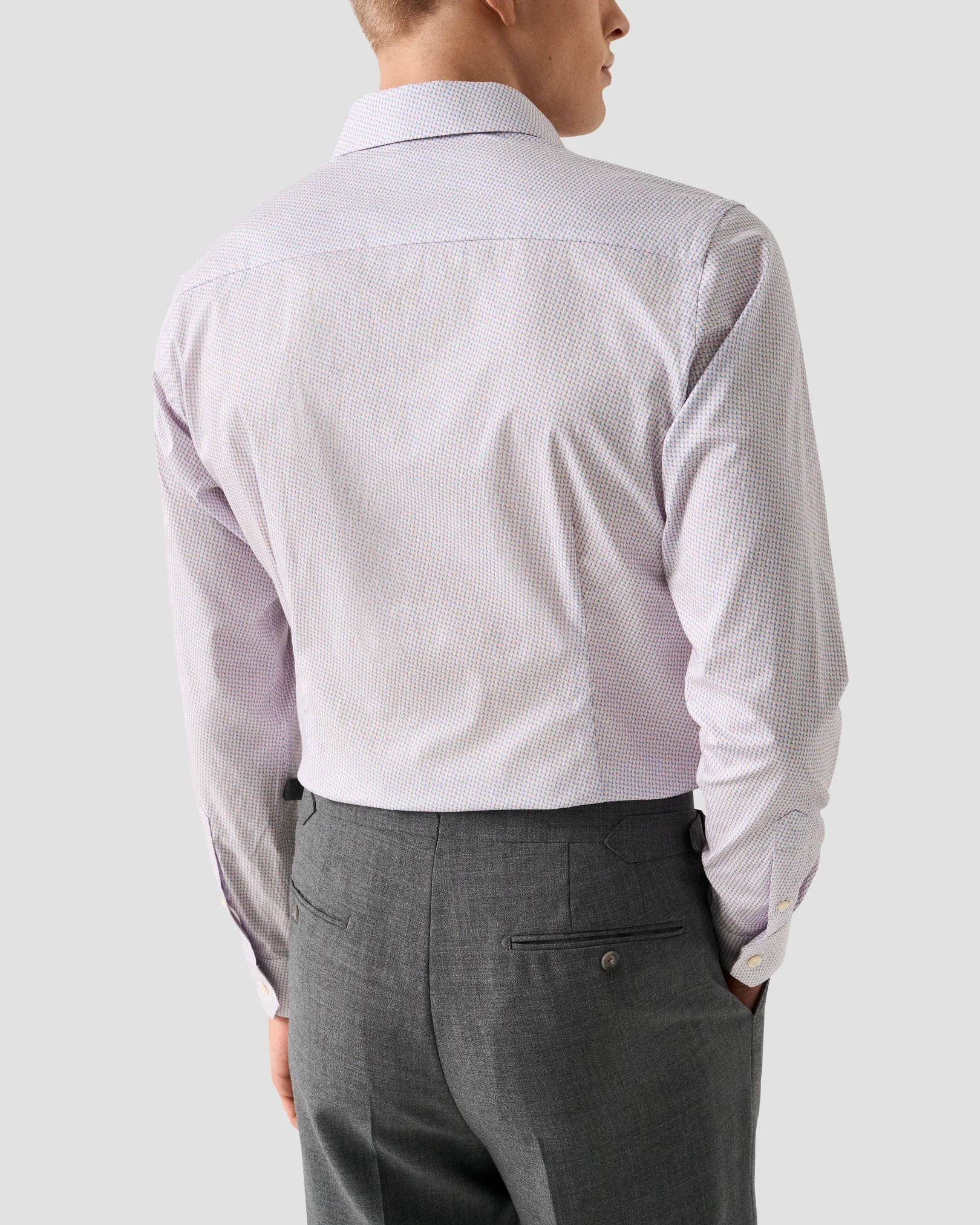 Eton - pink micro geometric signature twill shirt