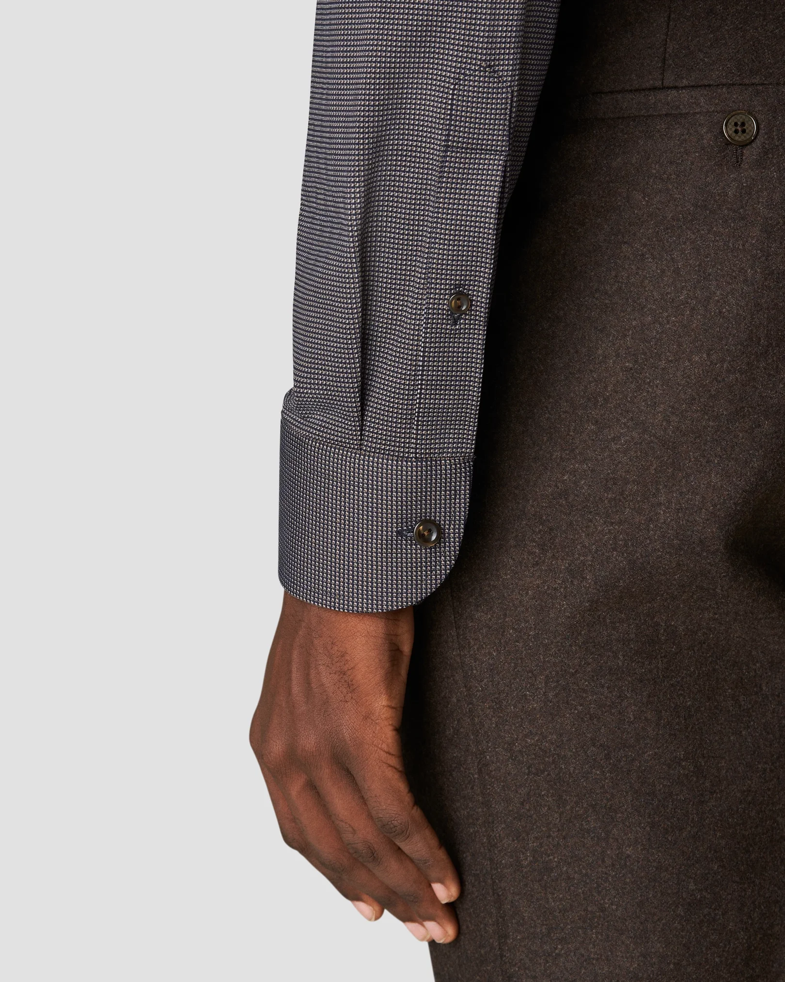 Eton - brown four way stretch