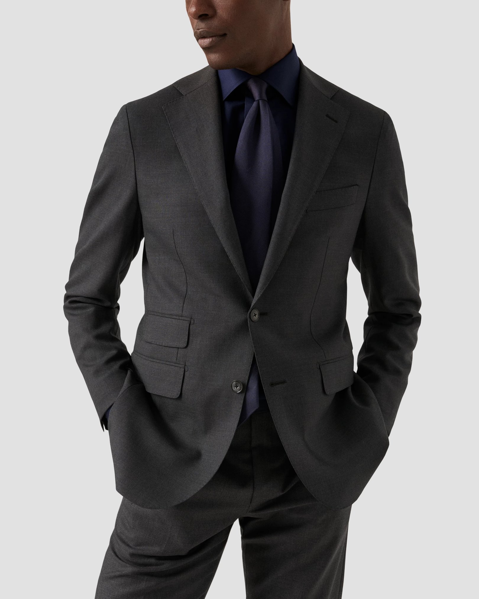 Eton - navy shirt signature twill