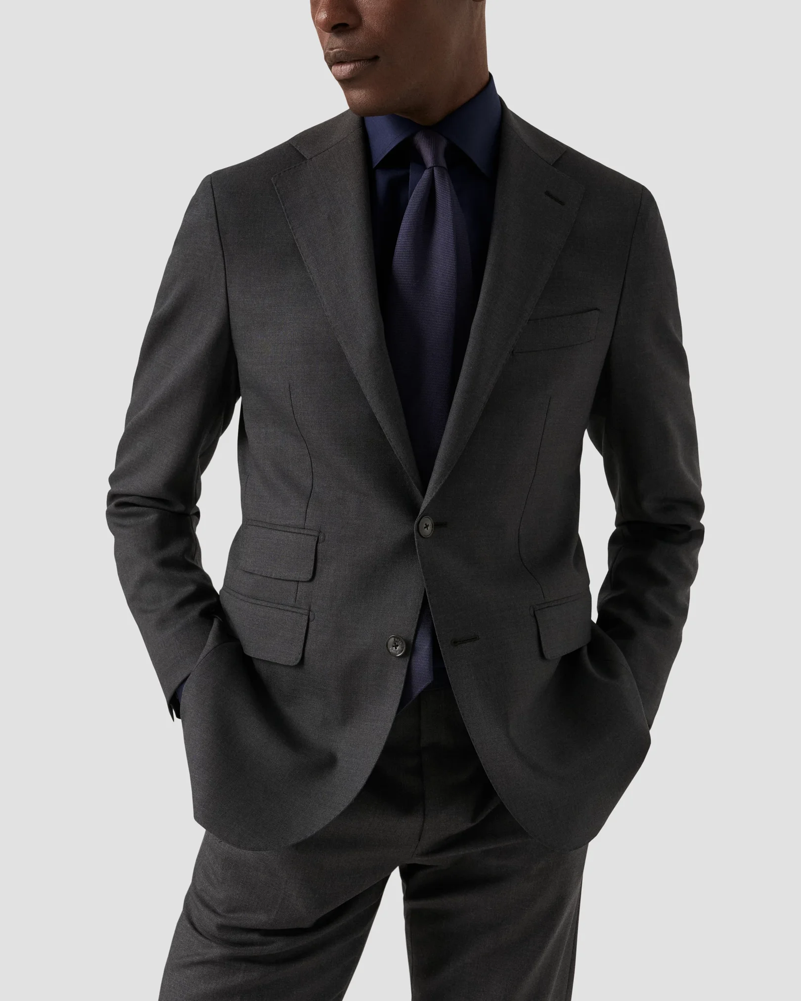 Eton - navy shirt signature twill