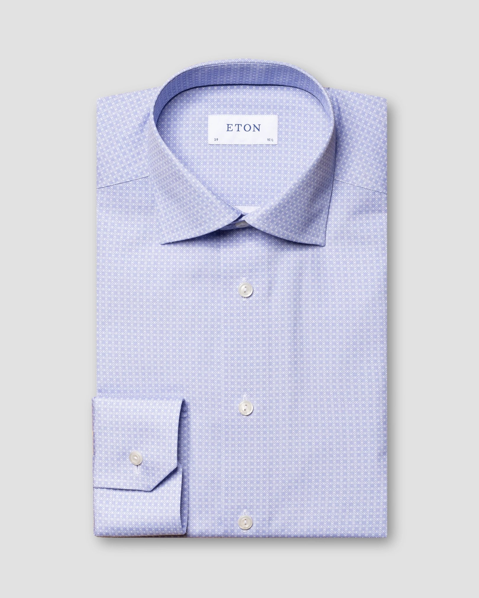 Eton - light blue poplin cut away geometric
