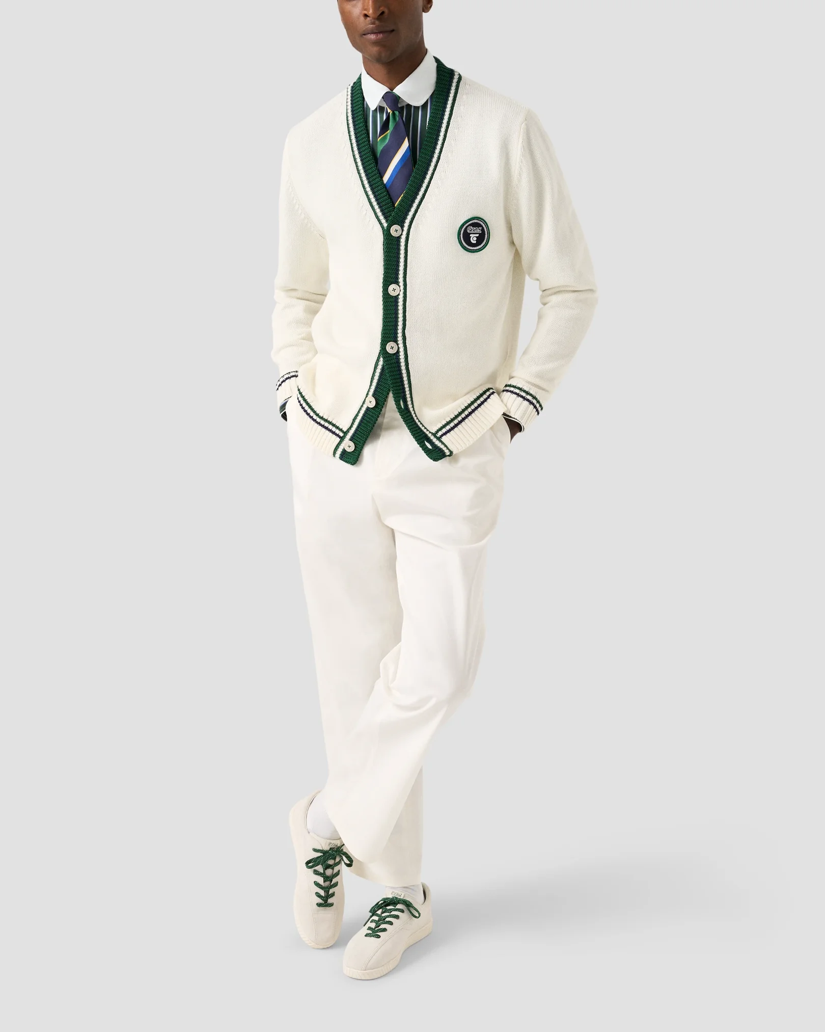Eton - striped club collar shirt