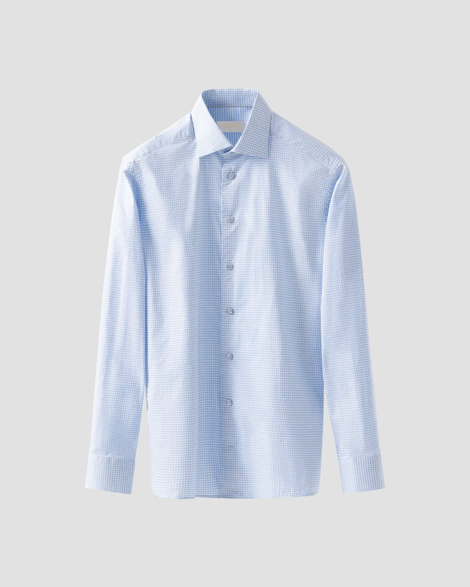 Eton - elevated checked poplin shirt
