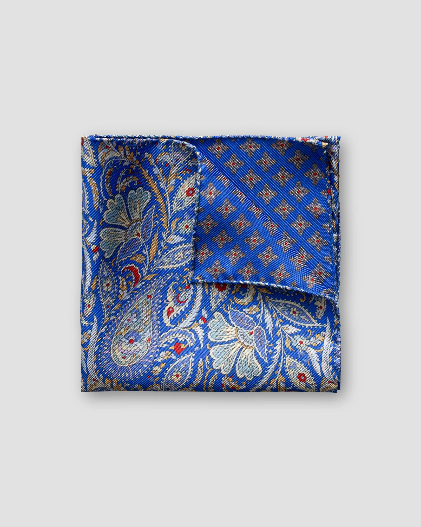 Eton - blue double print pocket square