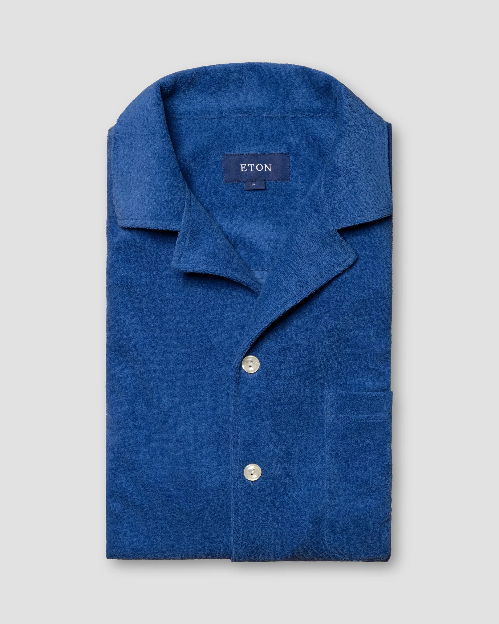 Eton - blue terry resort shirt