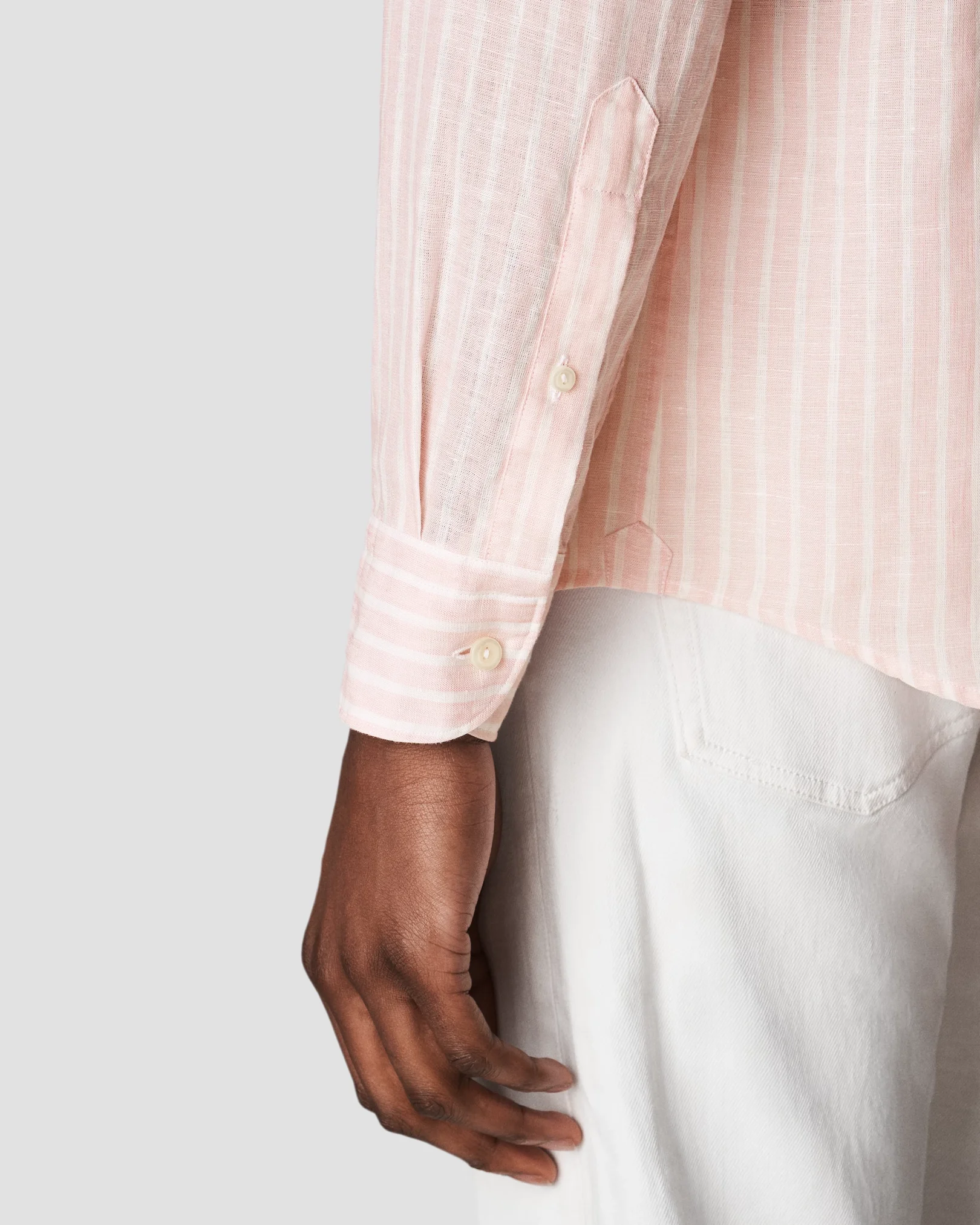 Eton - pink striped linen shirt