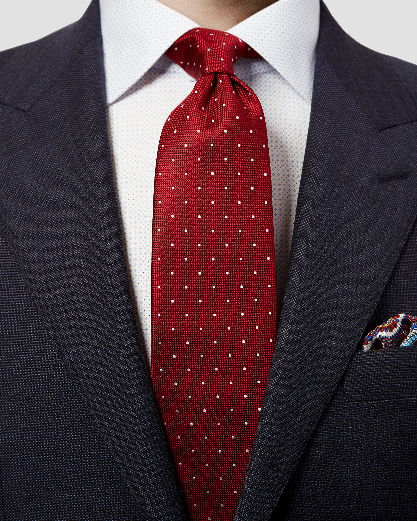 Eton - red polka dot silk tie