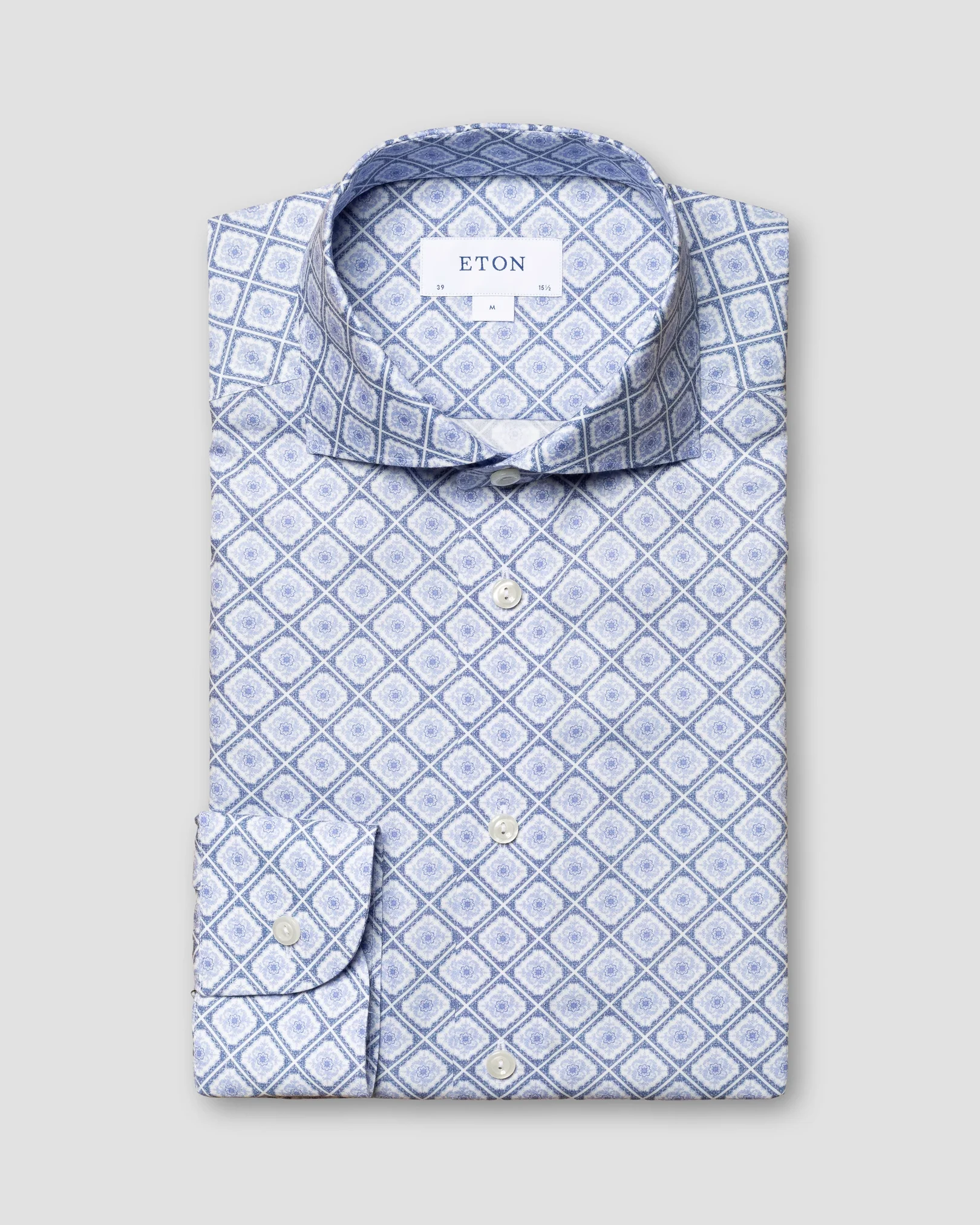 Eton - light blue signature twill widespread
