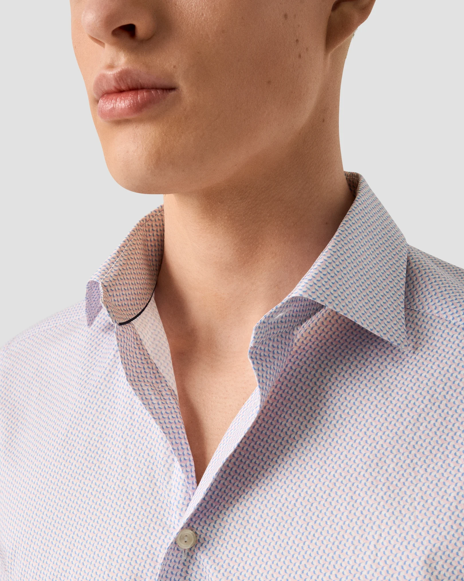 Eton - pink micro geometric signature twill shirt