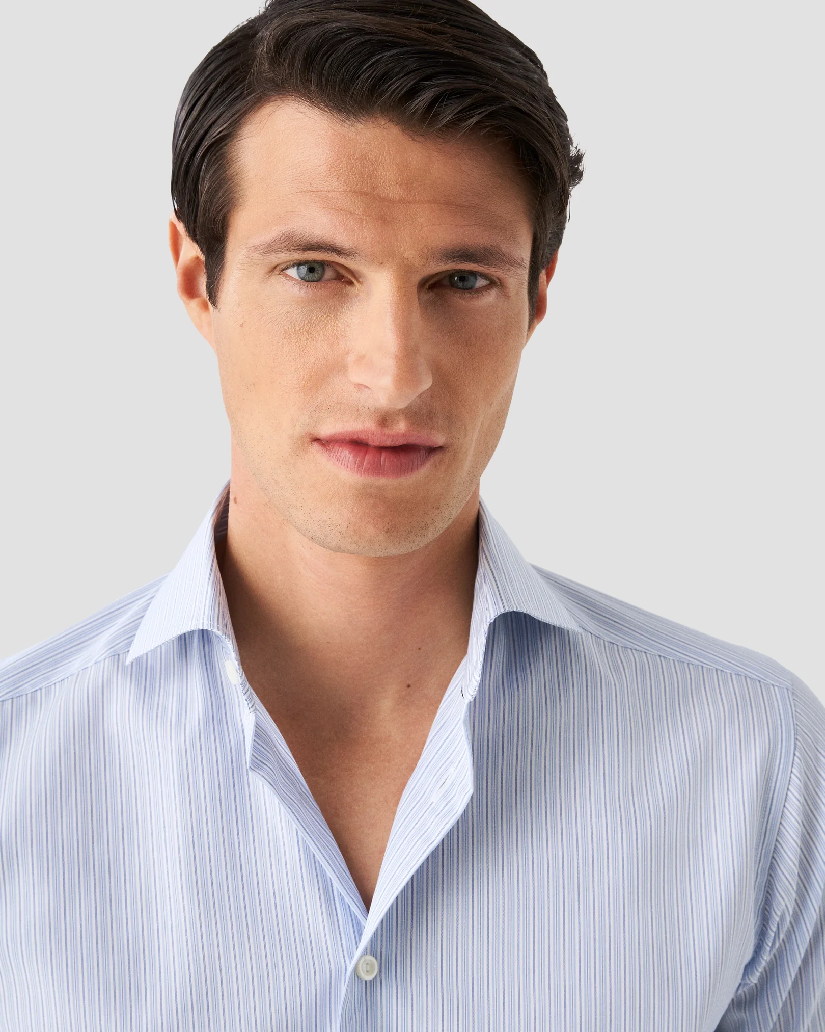 Eton - dark blue poplin archive sripe