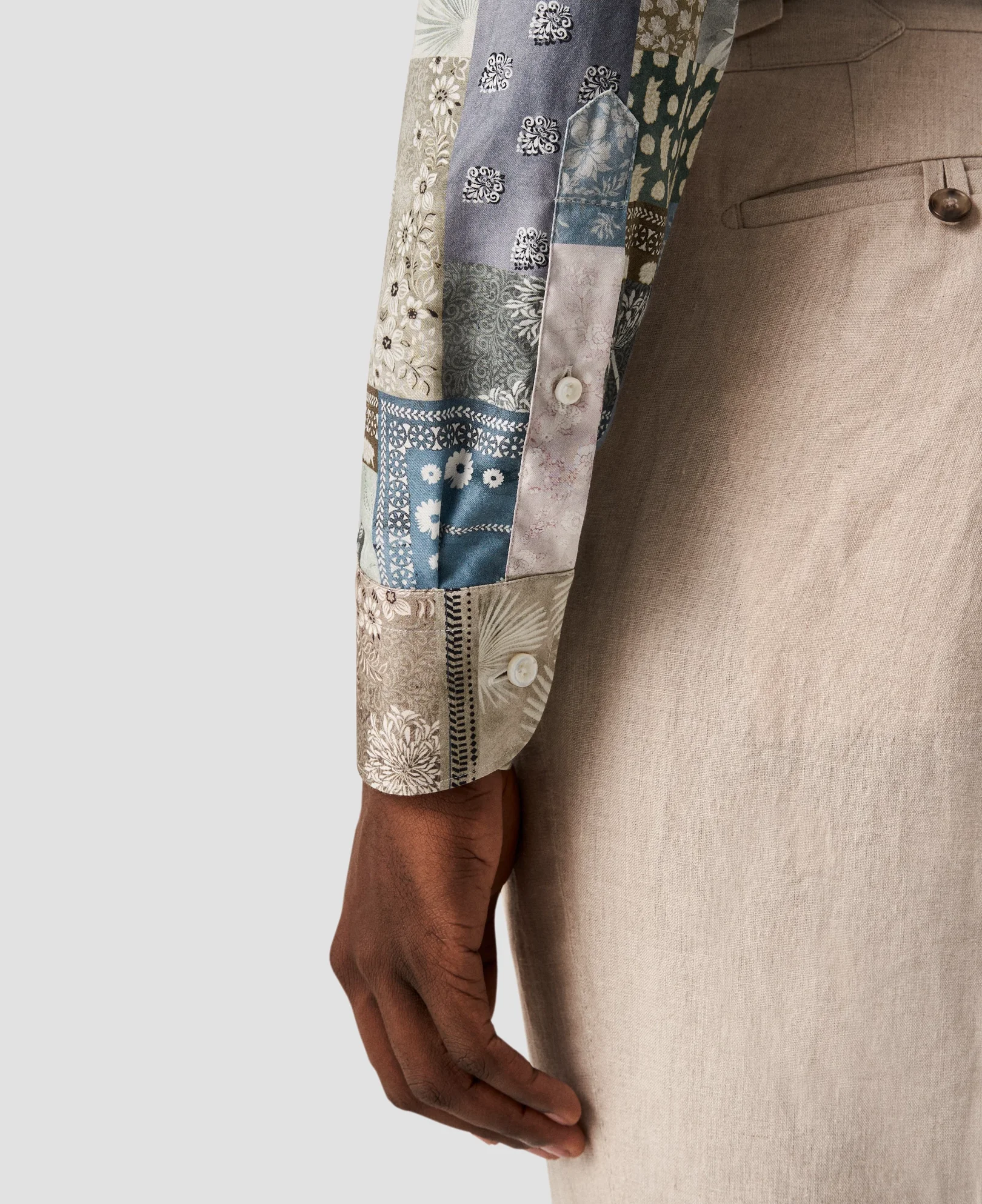 Eton - light green cotton lyocell shirt