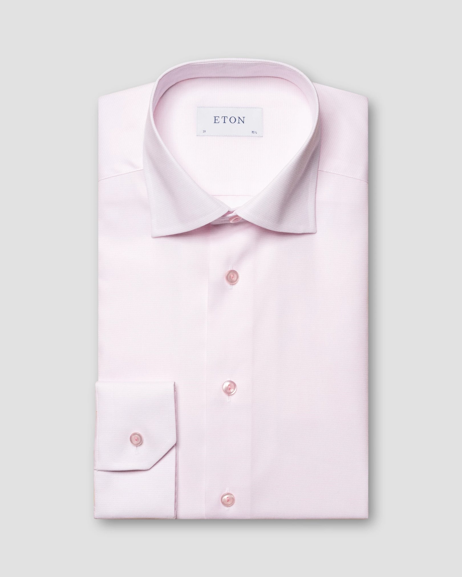 Eton - semi solid pink twill shirt