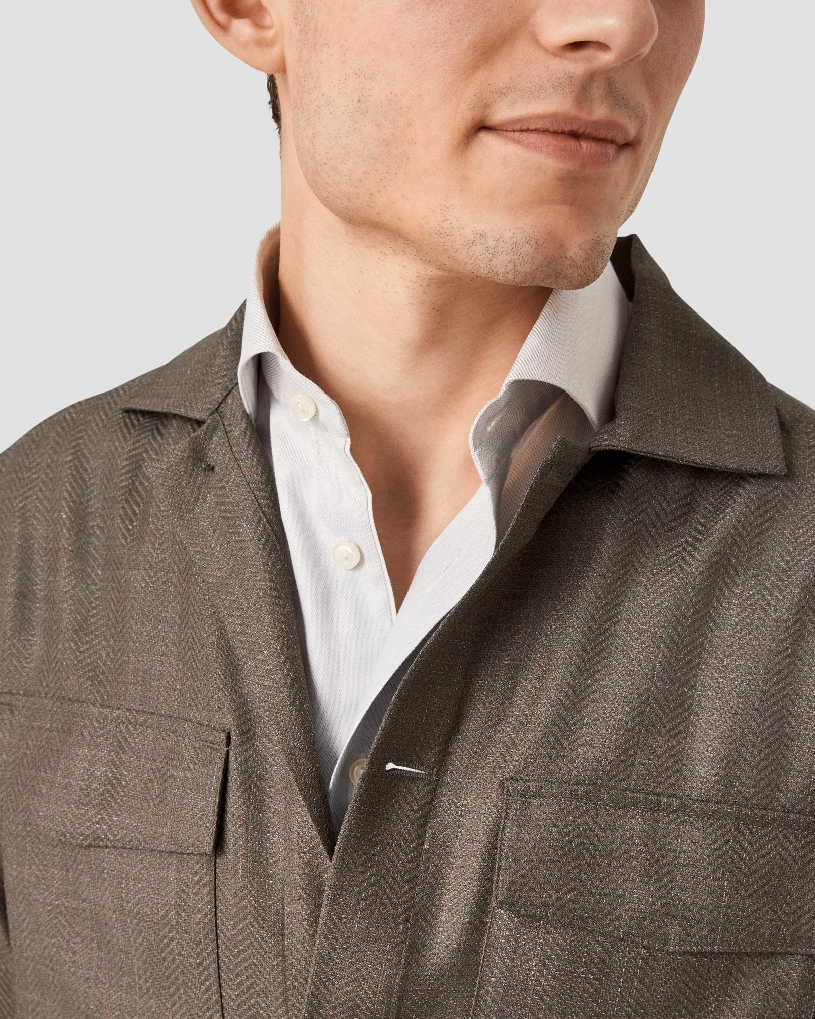 Eton - beige regular blend overshirt