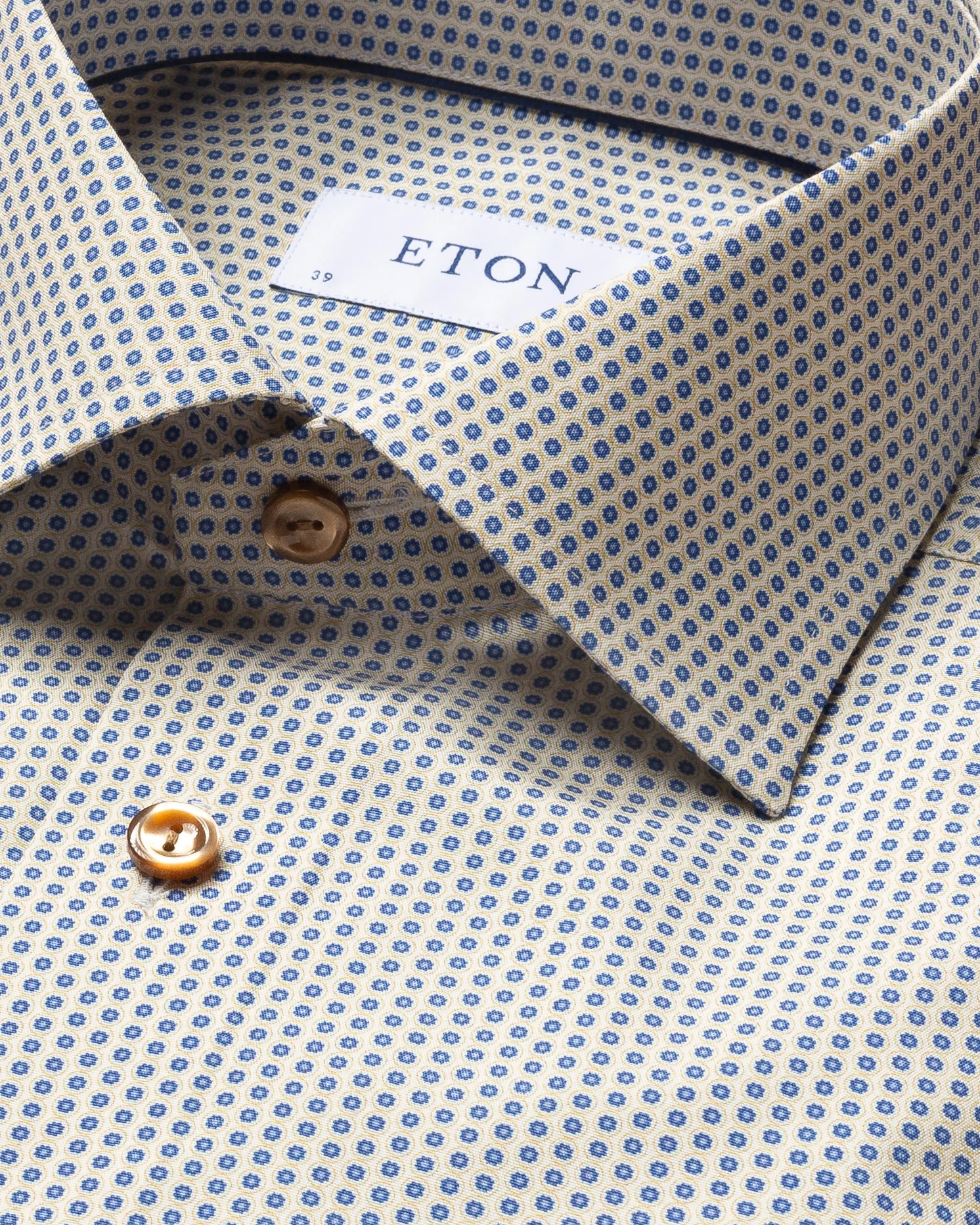 Eton - yellow glass print poplin shirt classic