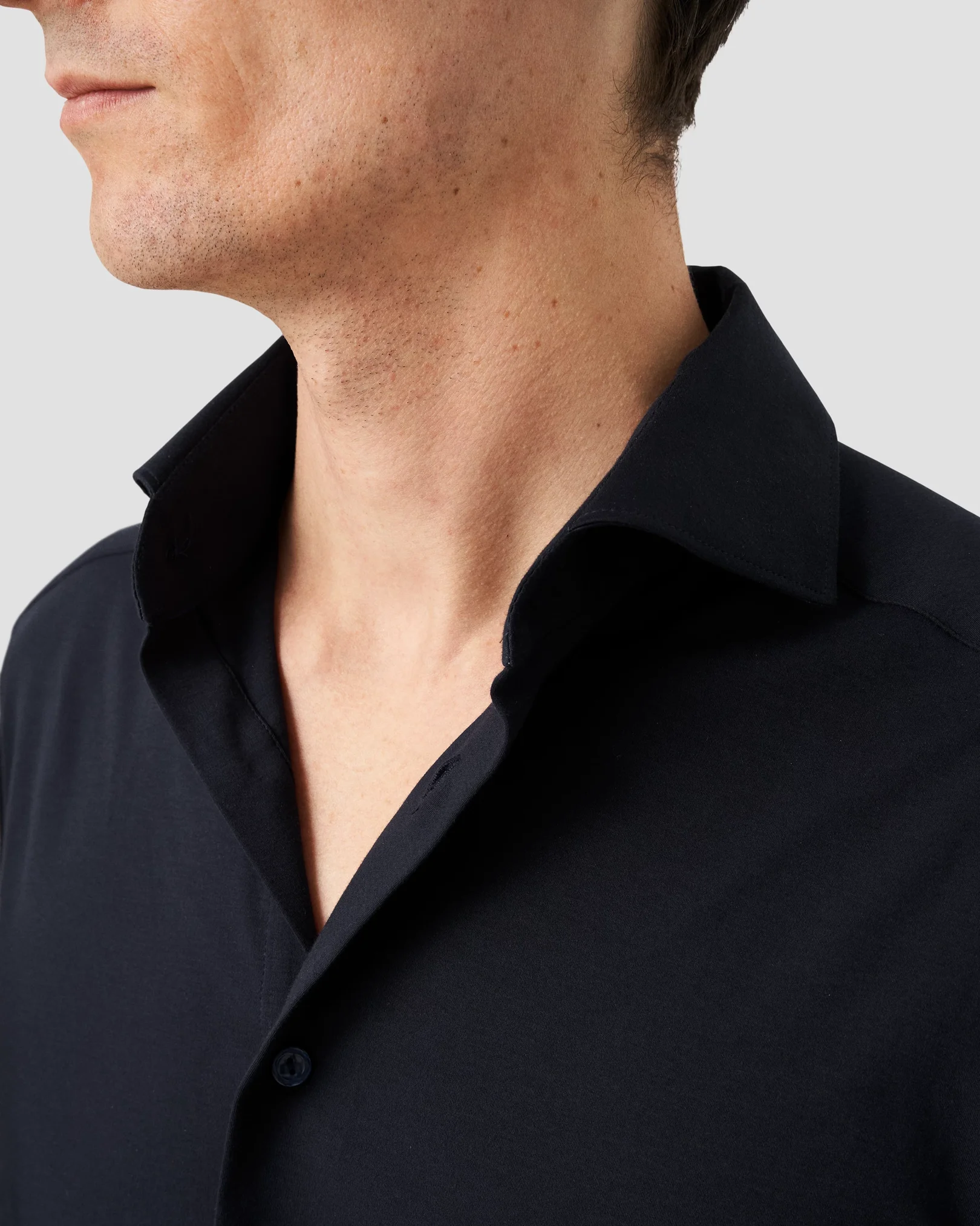 Eton - navy supima cotton strech shirt