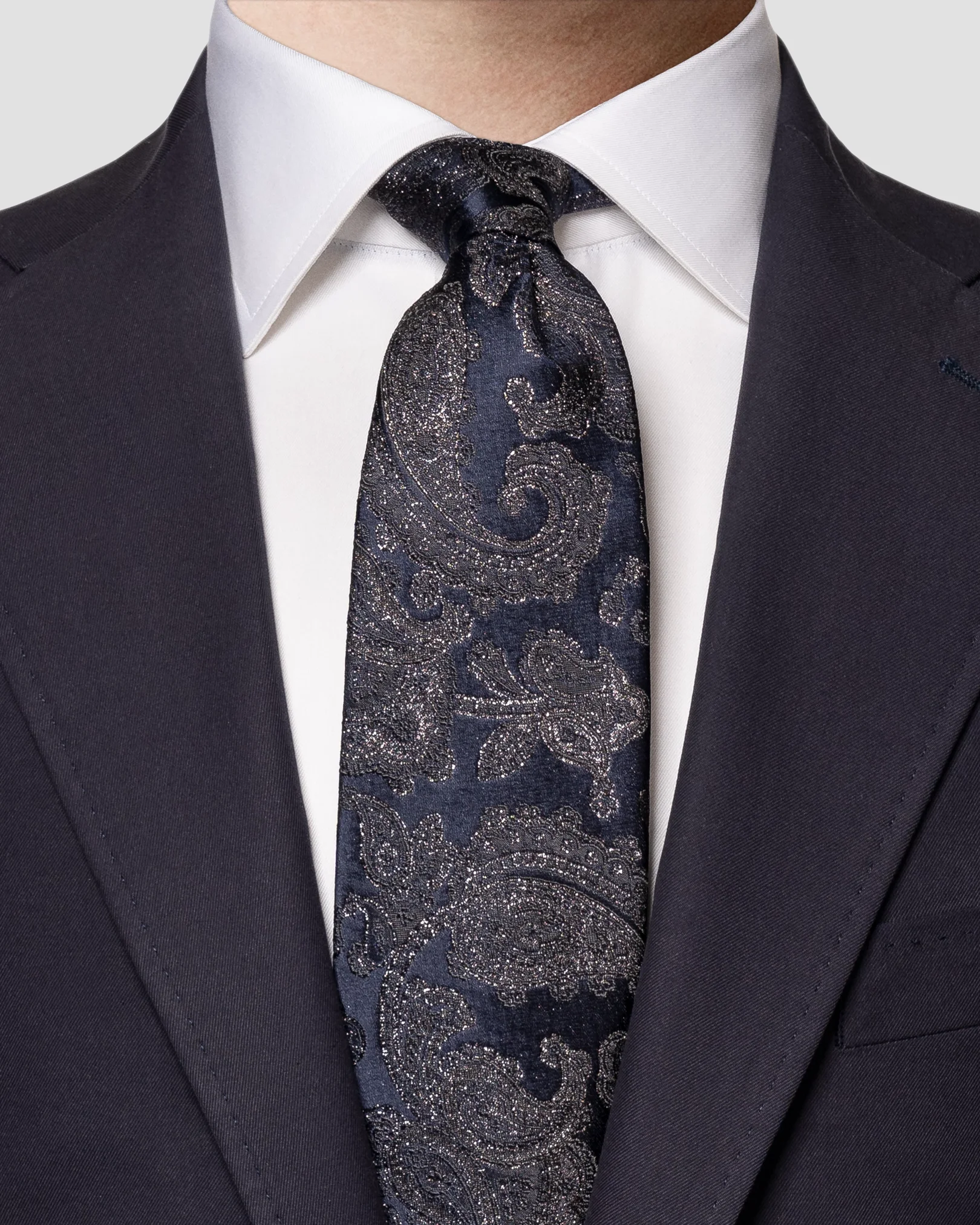 Eton - black silk blend tie