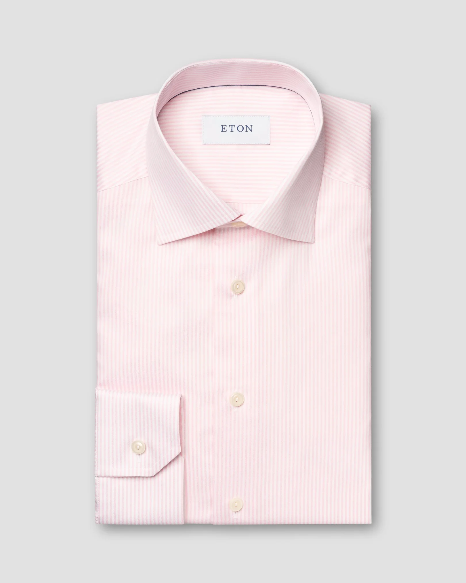 Eton - pink bengal striped fine twill shirt